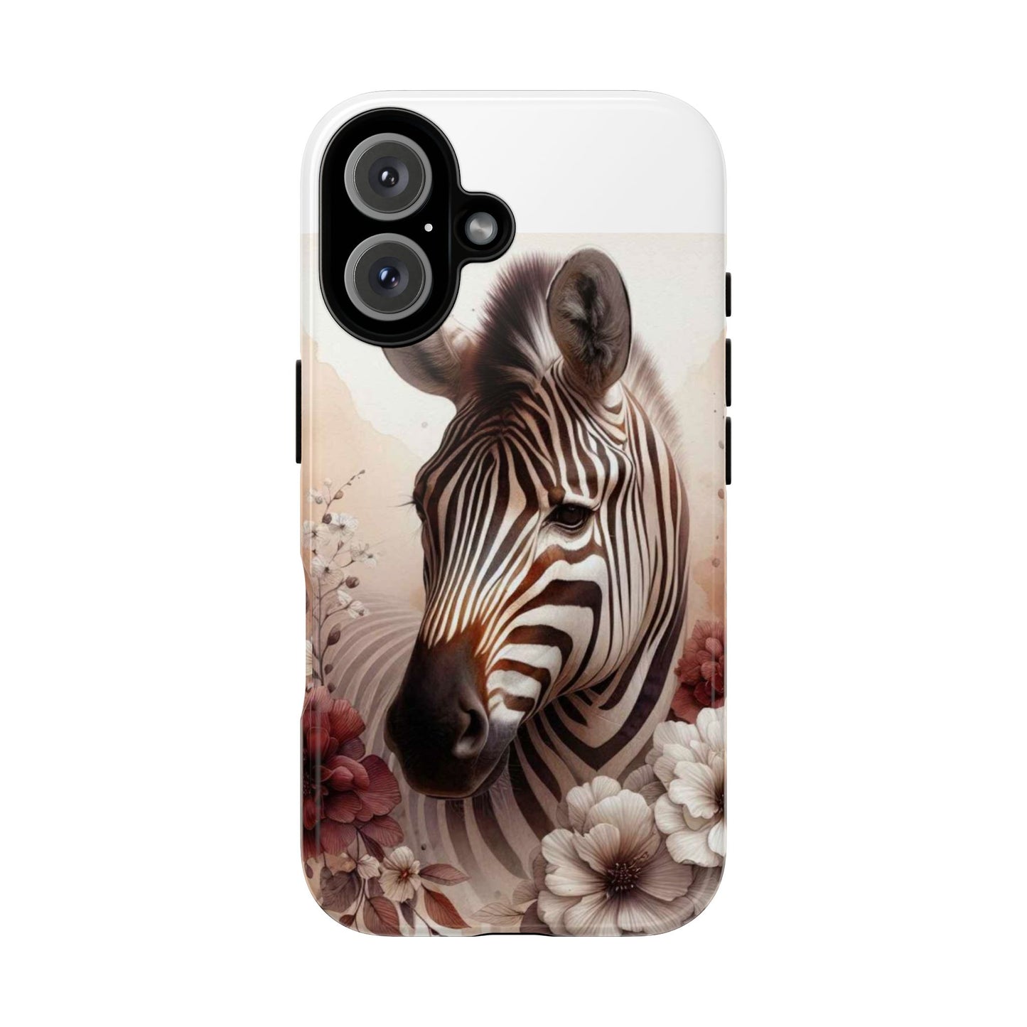 Phone Case Flower Frolicking Zebra Tough Case
