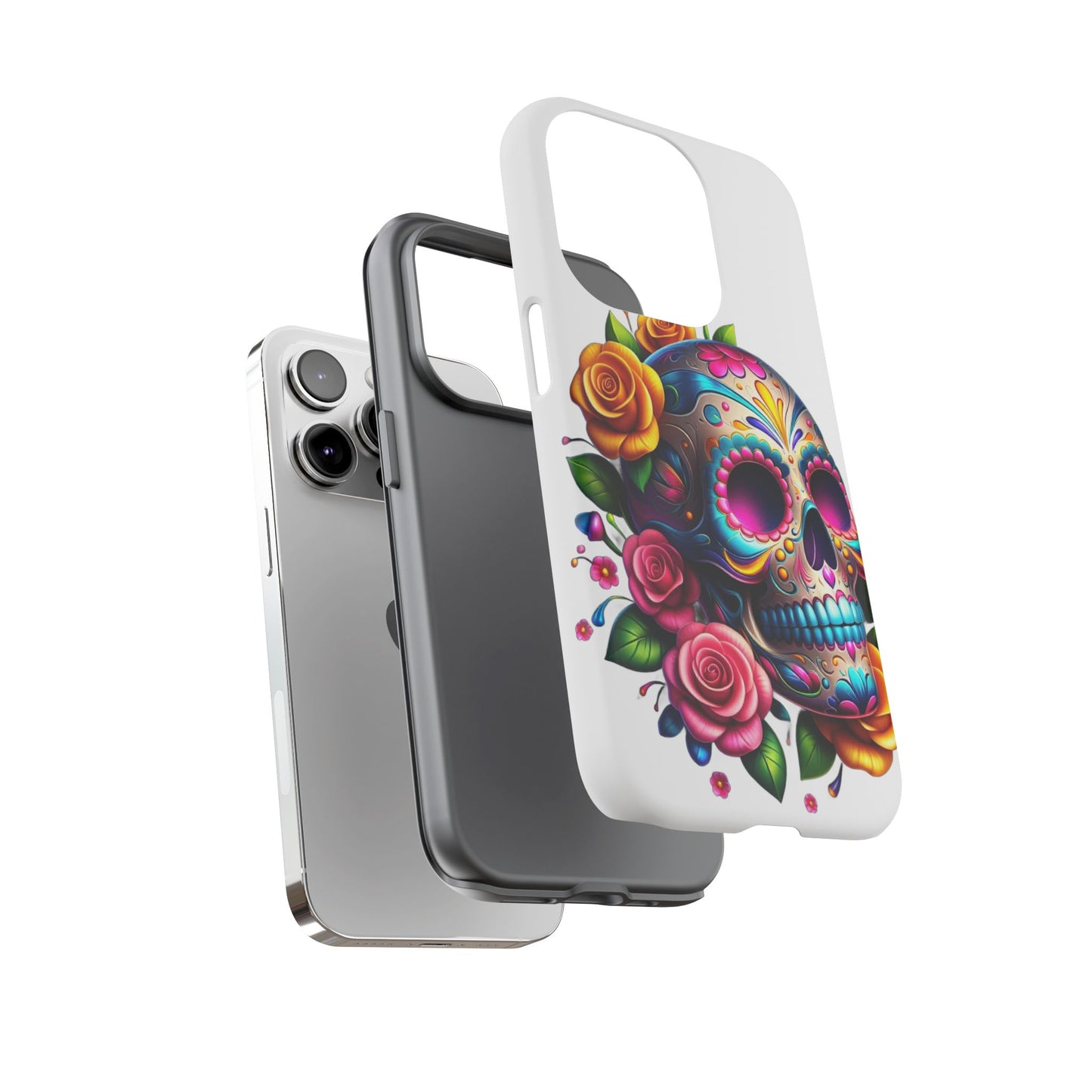 Phone Cases - Sugar Skull with Flowers Design
