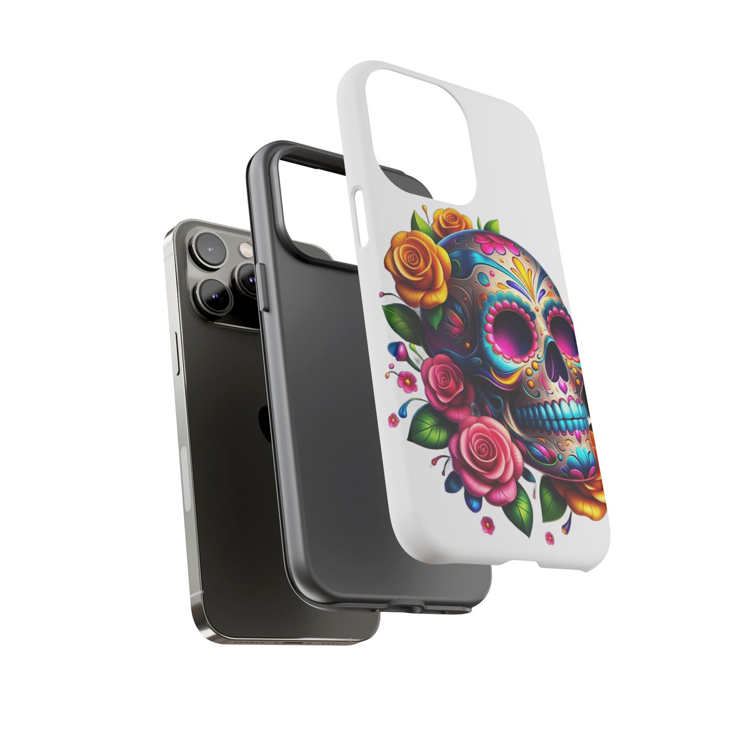 Phone Cases - Sugar Skull with Flowers Design