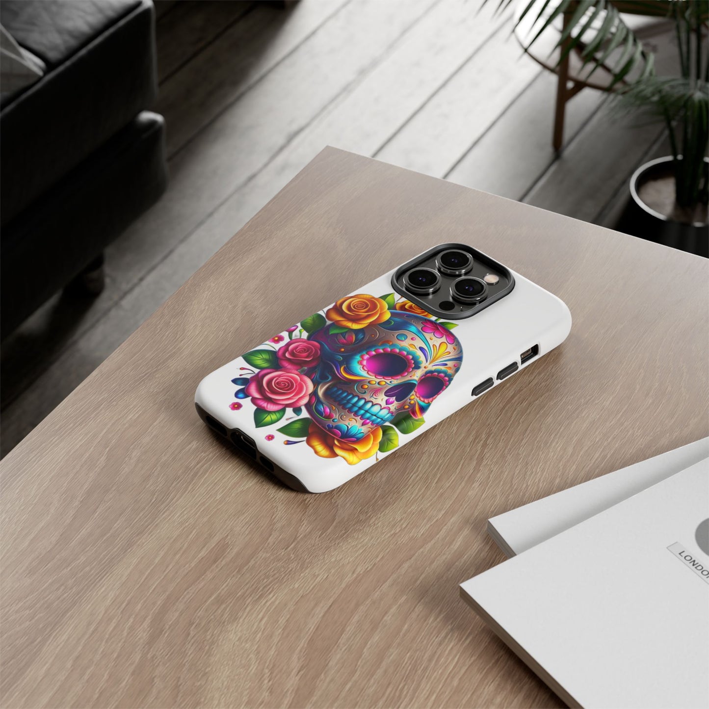 Phone Cases - Sugar Skull with Flowers Design