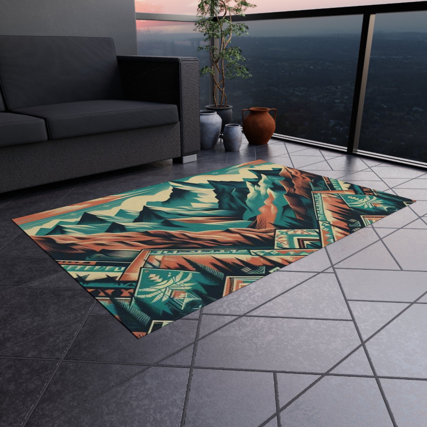 Outdoor Rug - native print