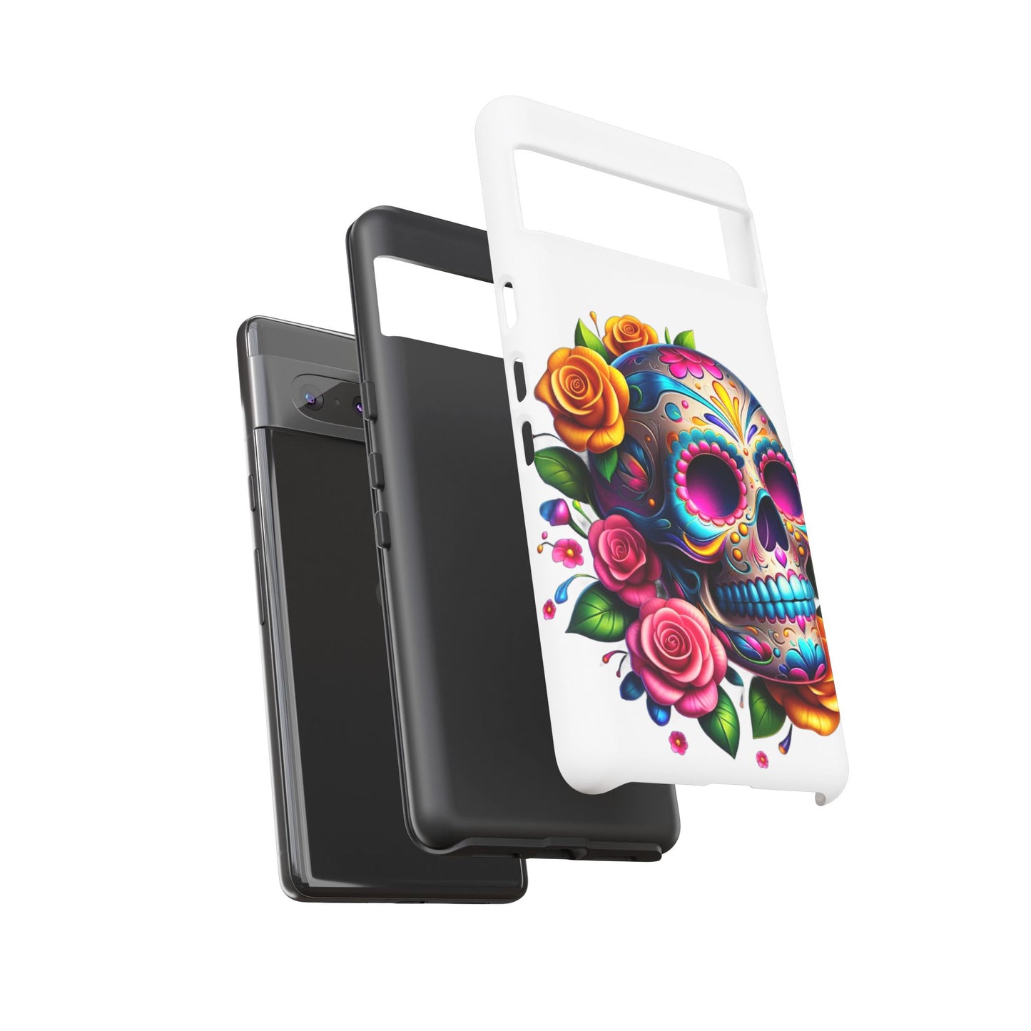 Phone Cases - Sugar Skull with Flowers Design