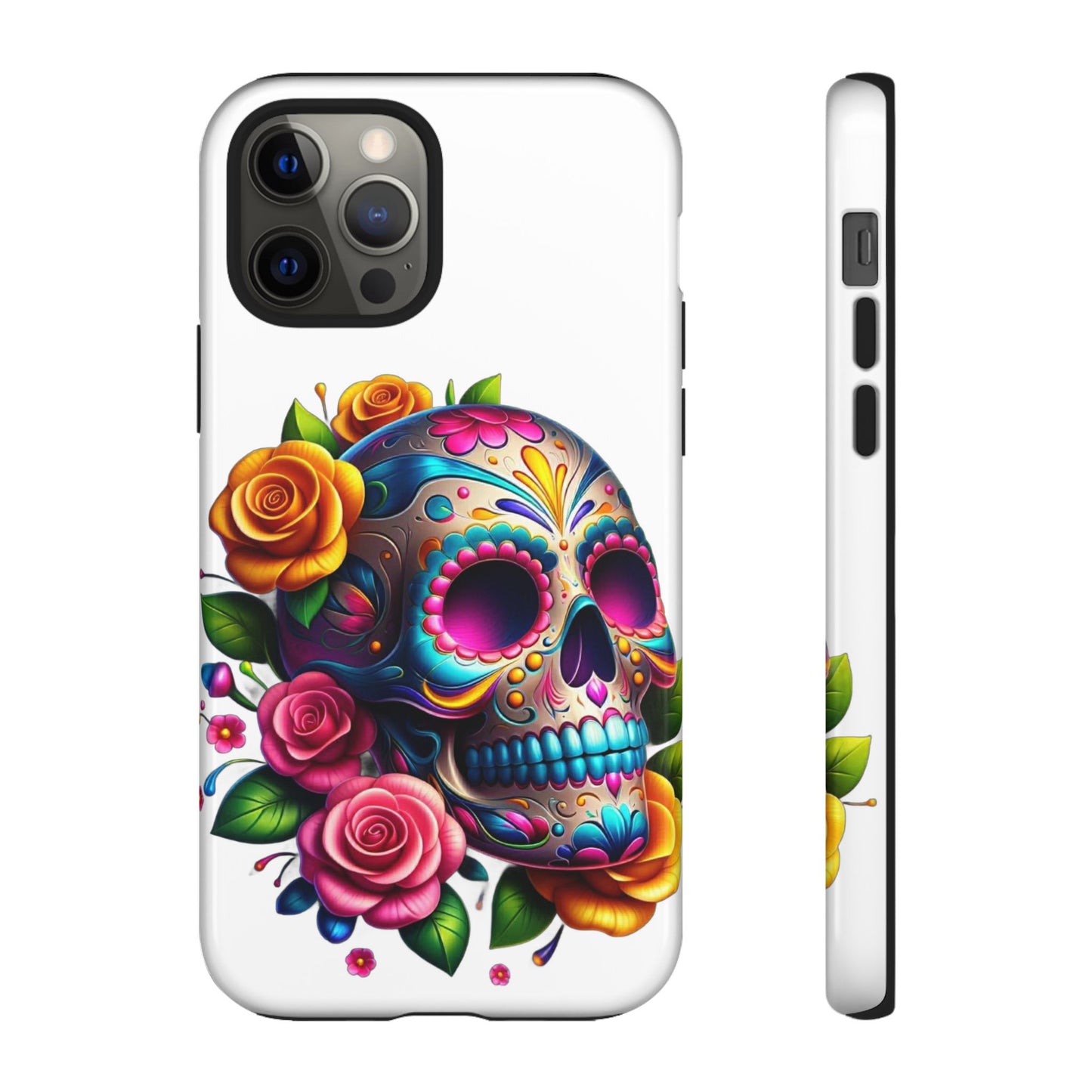 Phone Cases - Sugar Skull with Flowers Design