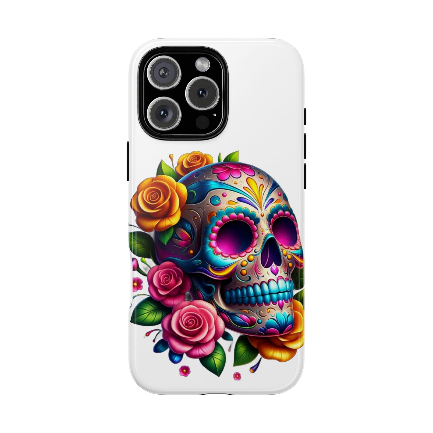 Phone Cases - Sugar Skull with Flowers Design