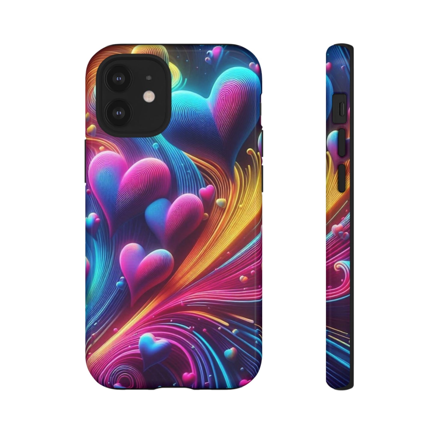 Phone Case - Floating Neon Hearts