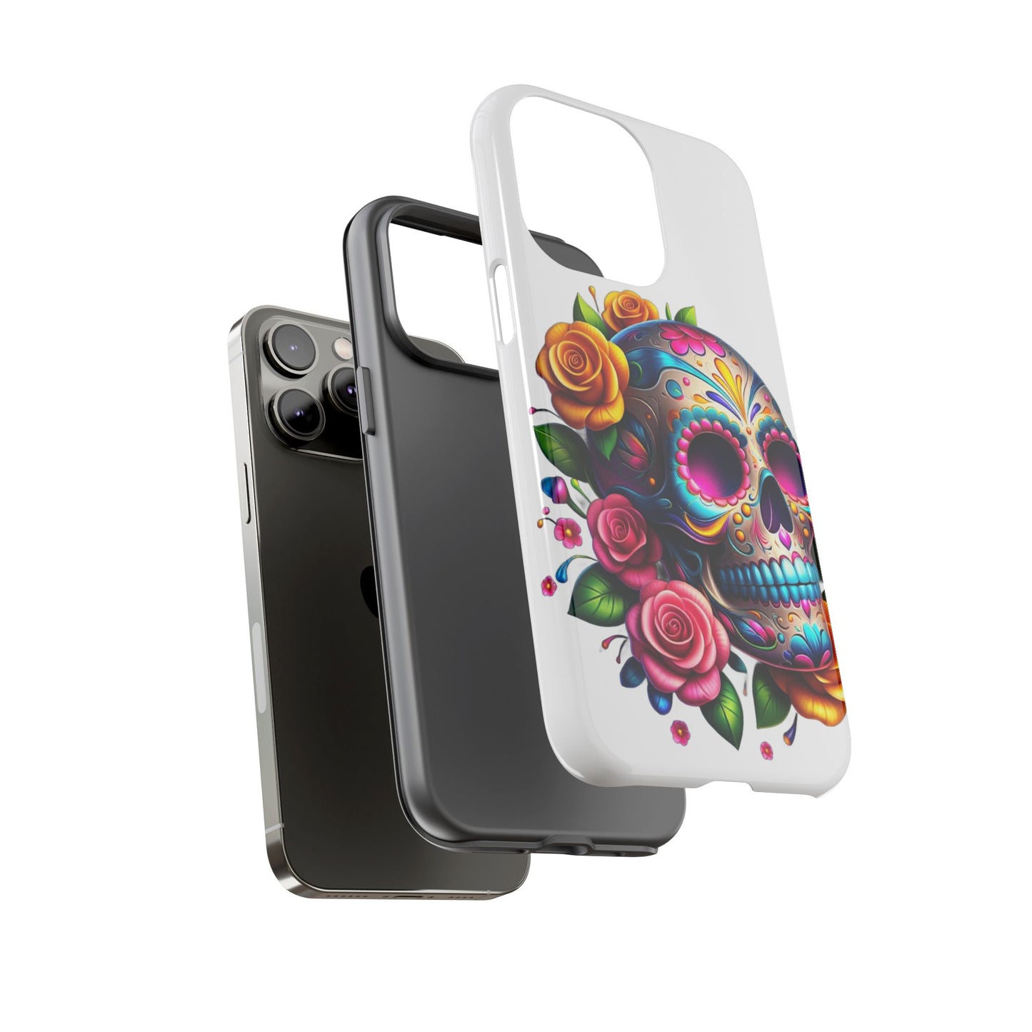 Phone Cases - Sugar Skull with Flowers Design