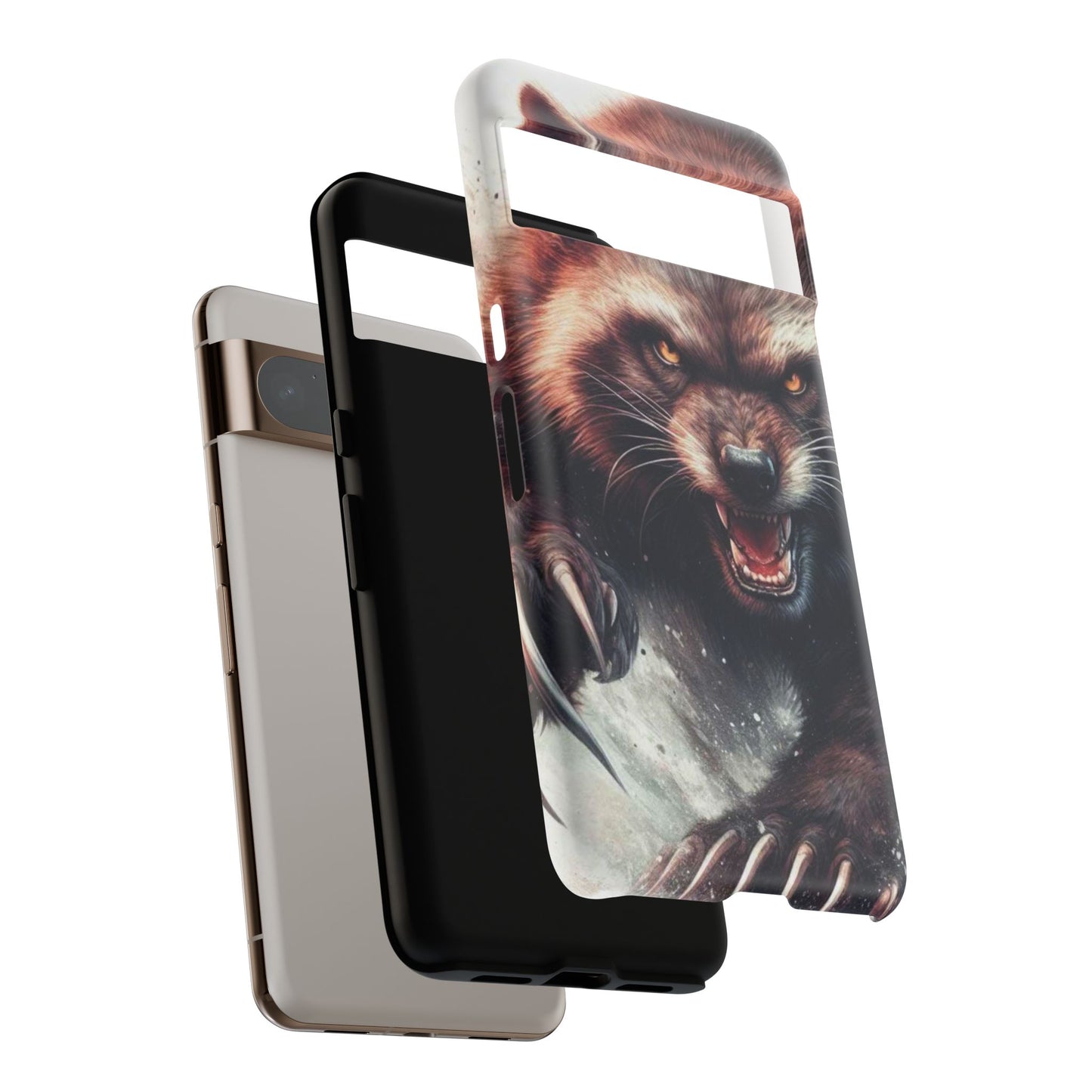 Wolverine snarling with claws out on a phone case.