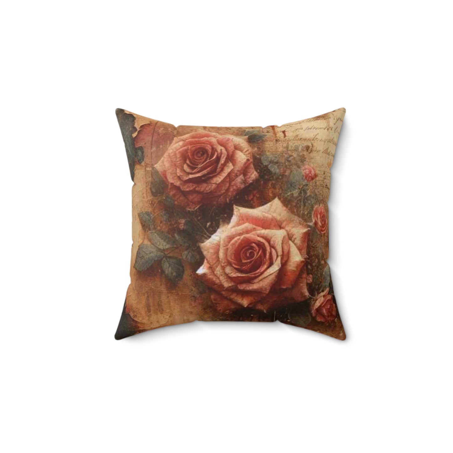 Spun Polyester Square Pillow - roses through time