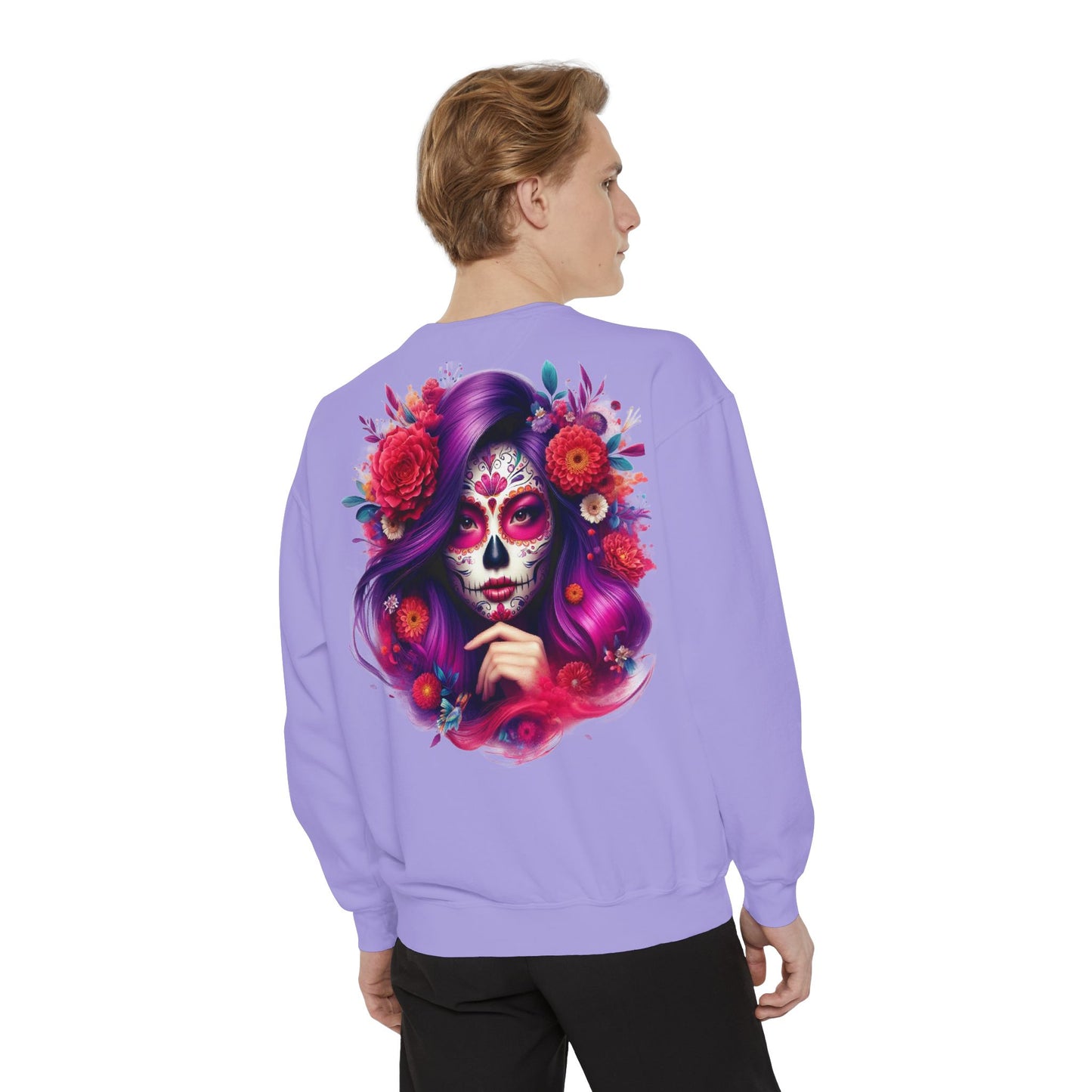 Sugar Skull Lady Thinking Sweatshirt