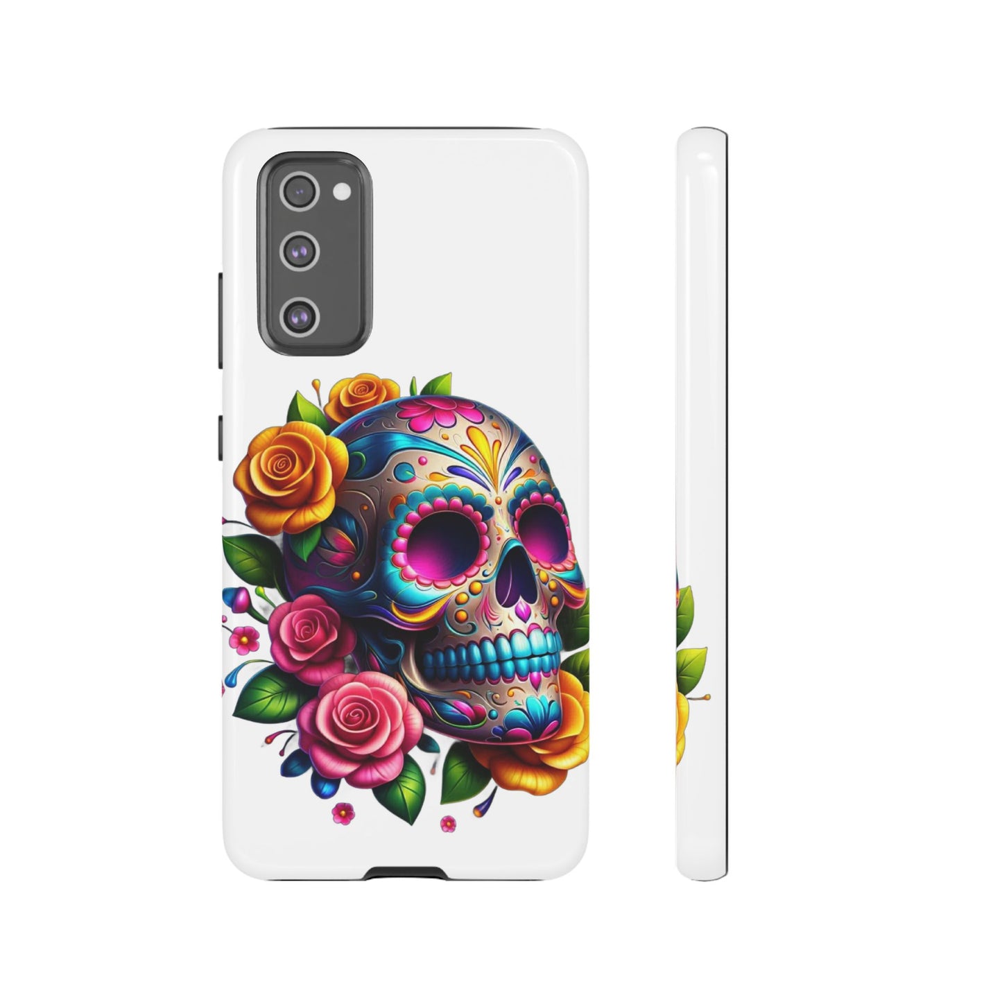 Phone Cases - Sugar Skull with Flowers Design