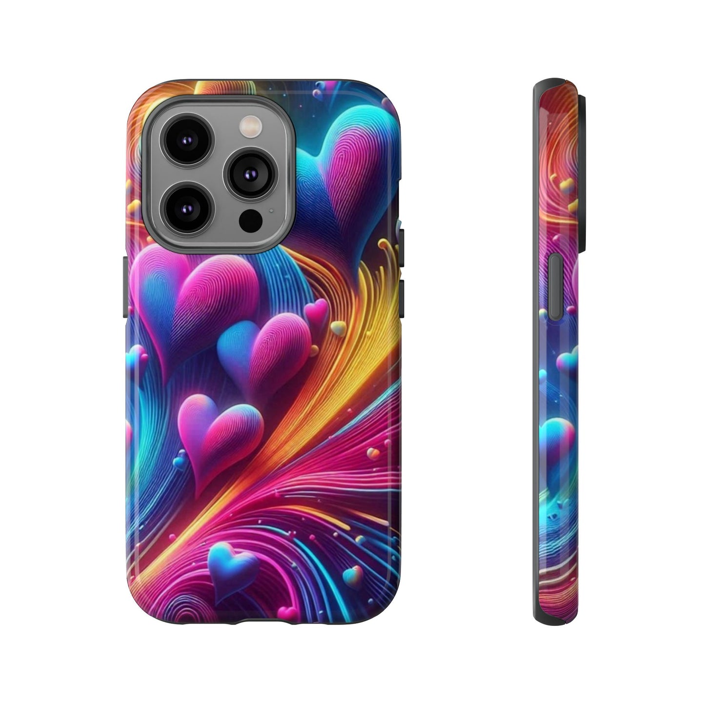 Phone Case - Floating Neon Hearts