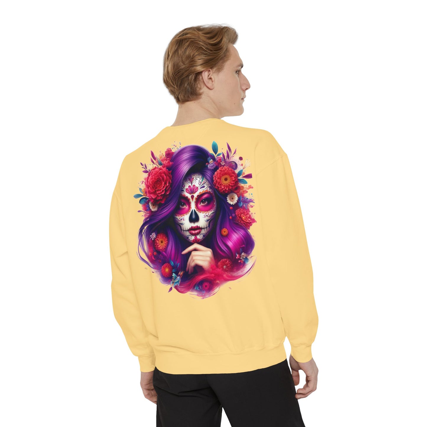 Sugar Skull Lady Thinking Sweatshirt