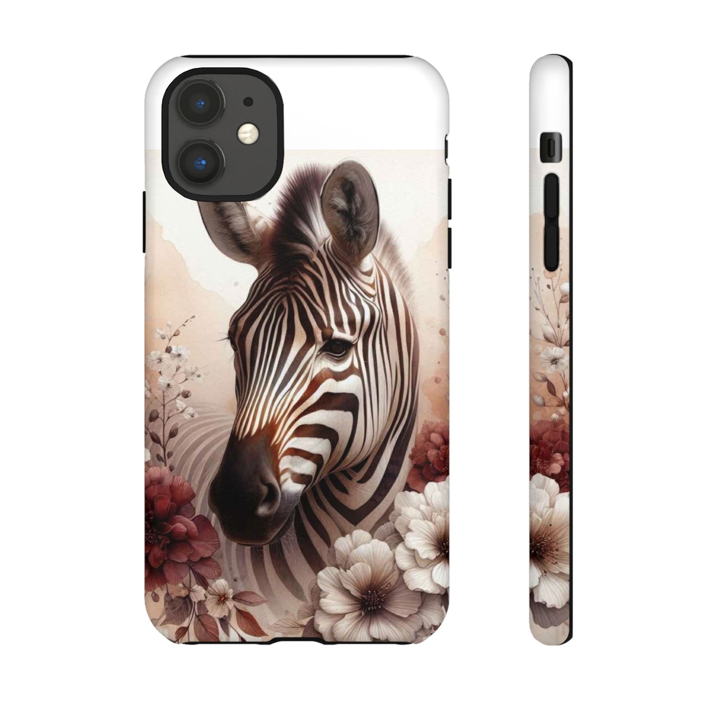 Phone Case Flower Frolicking Zebra Tough Case