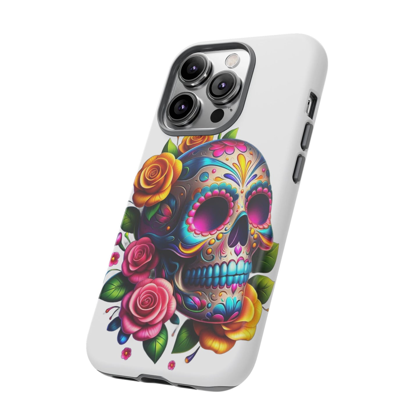 Phone Cases - Sugar Skull with Flowers Design