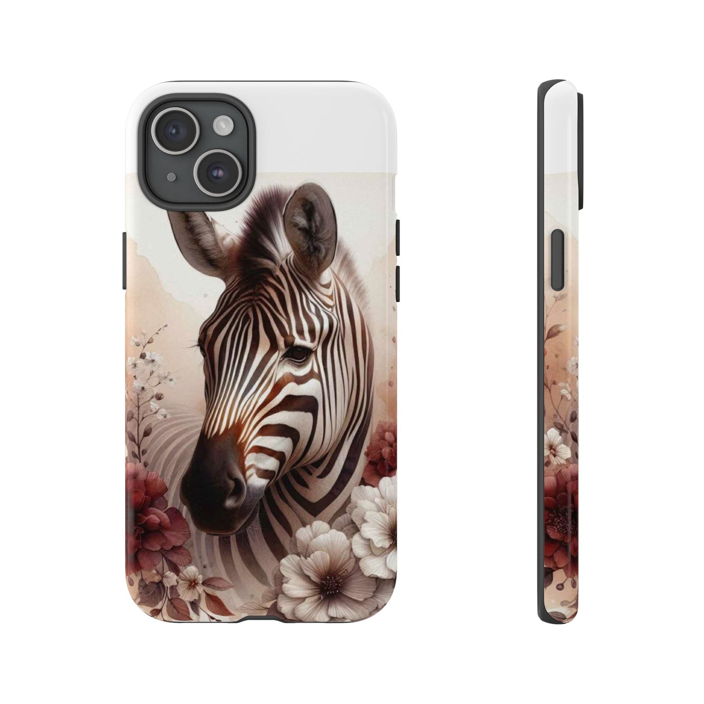 Phone Case Flower Frolicking Zebra Tough Case