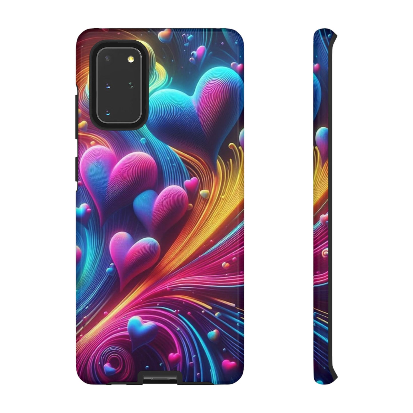 Phone Case - Floating Neon Hearts