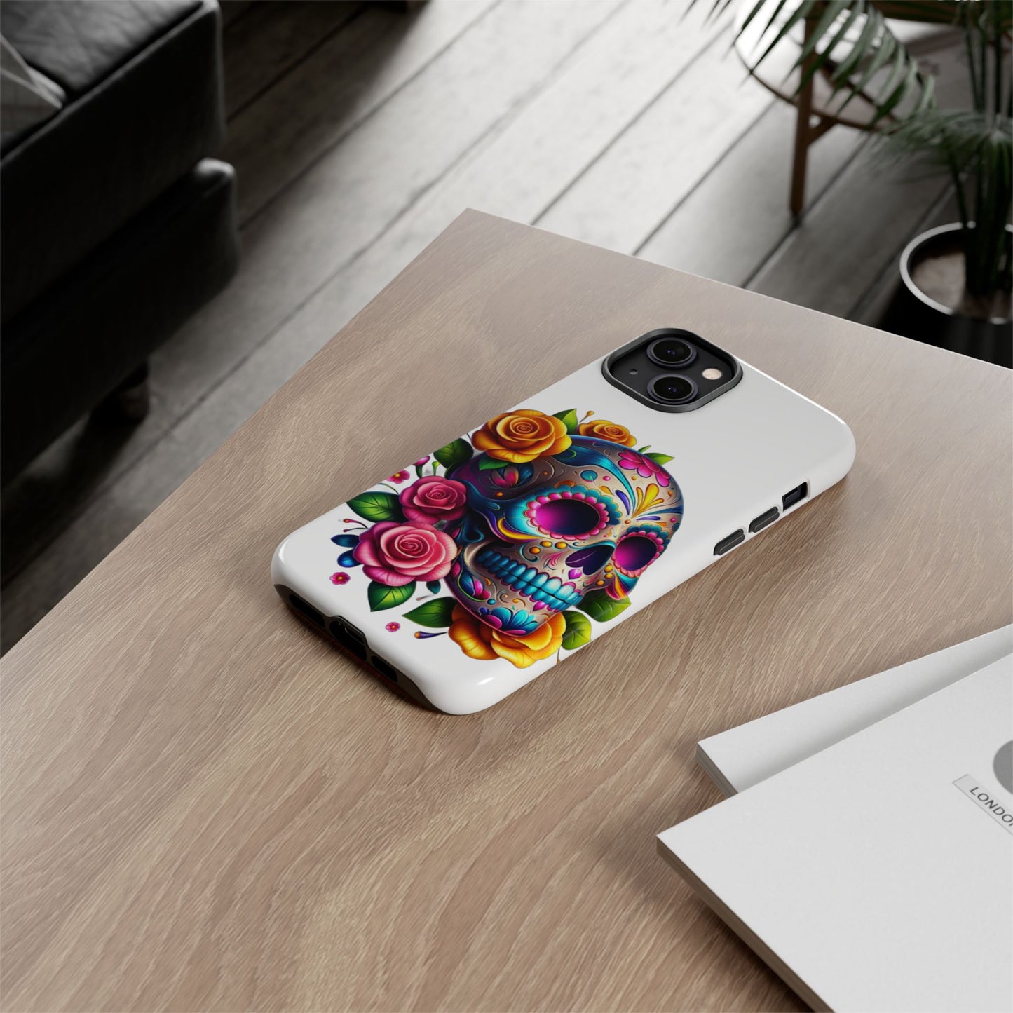 Phone Cases - Sugar Skull with Flowers Design