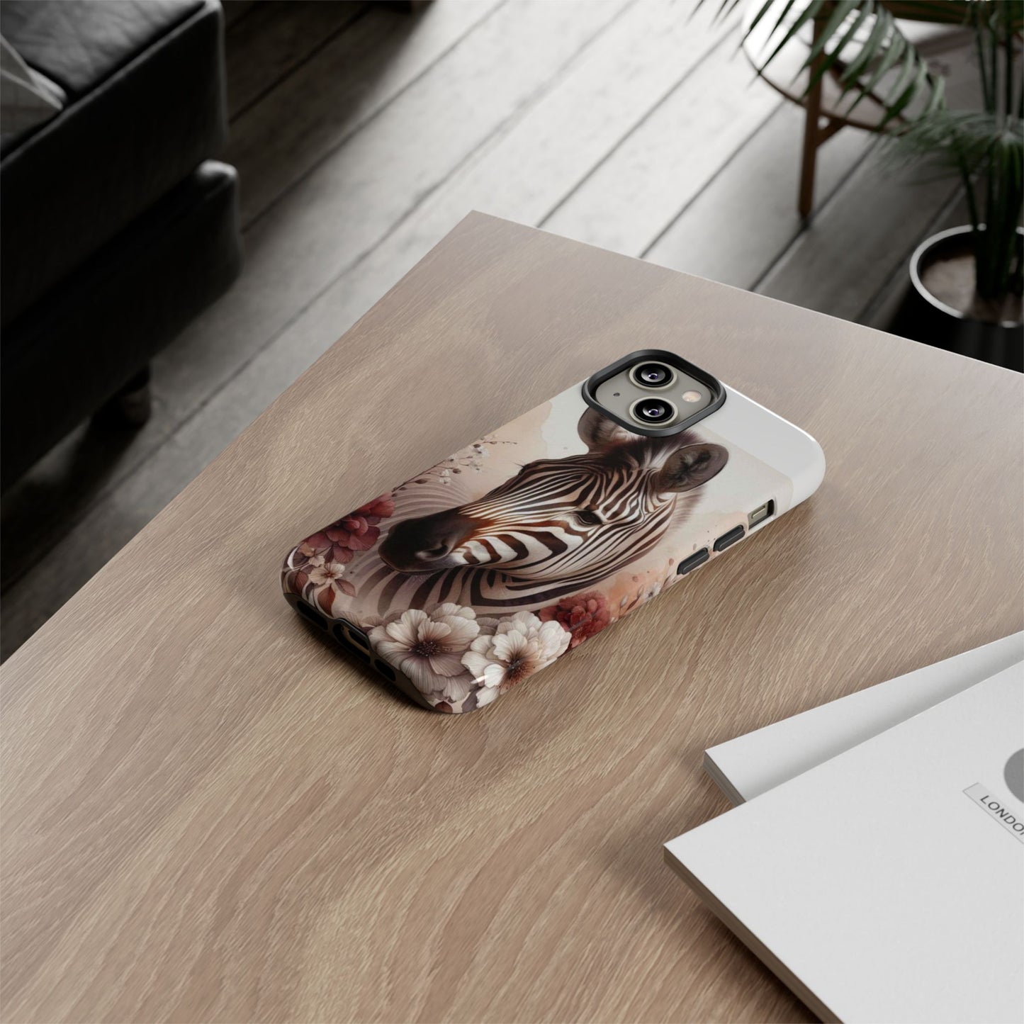 Phone Case Flower Frolicking Zebra Tough Case
