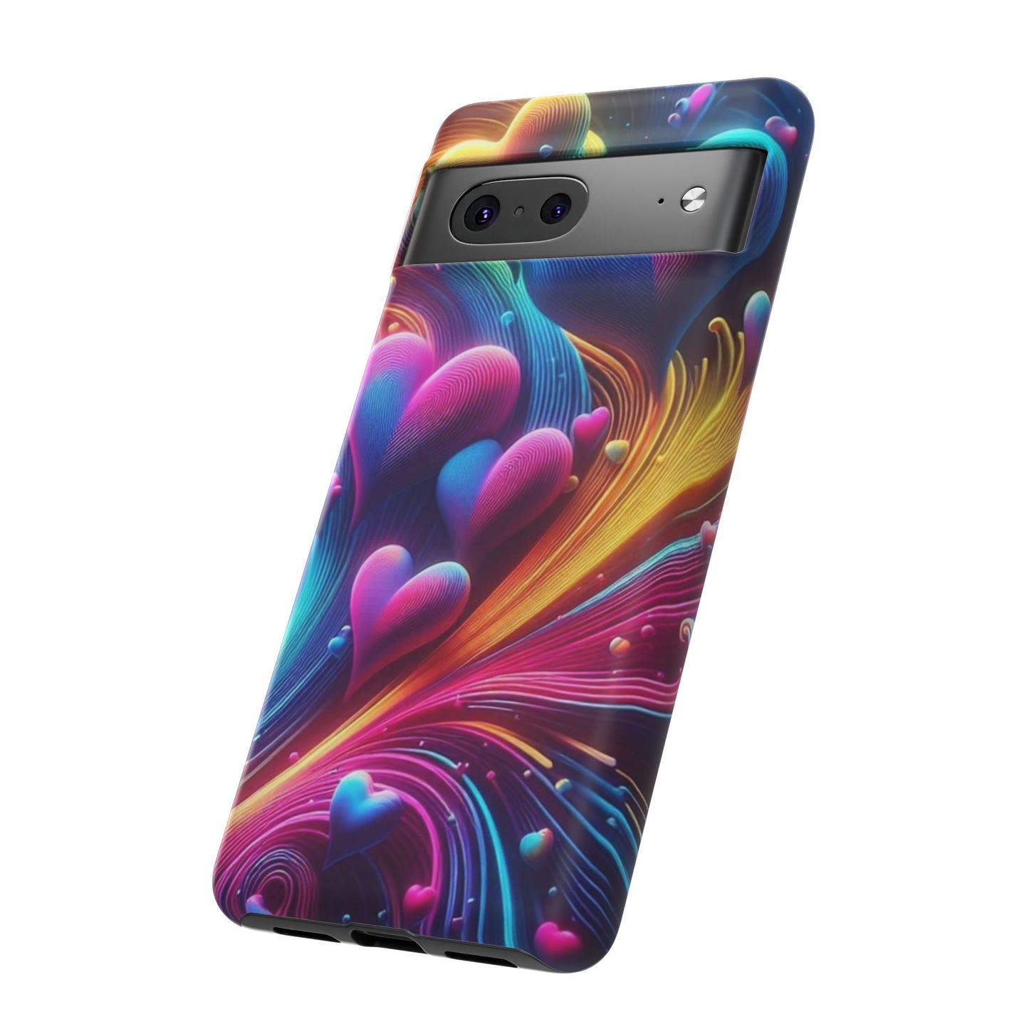 Phone Case - Floating Neon Hearts