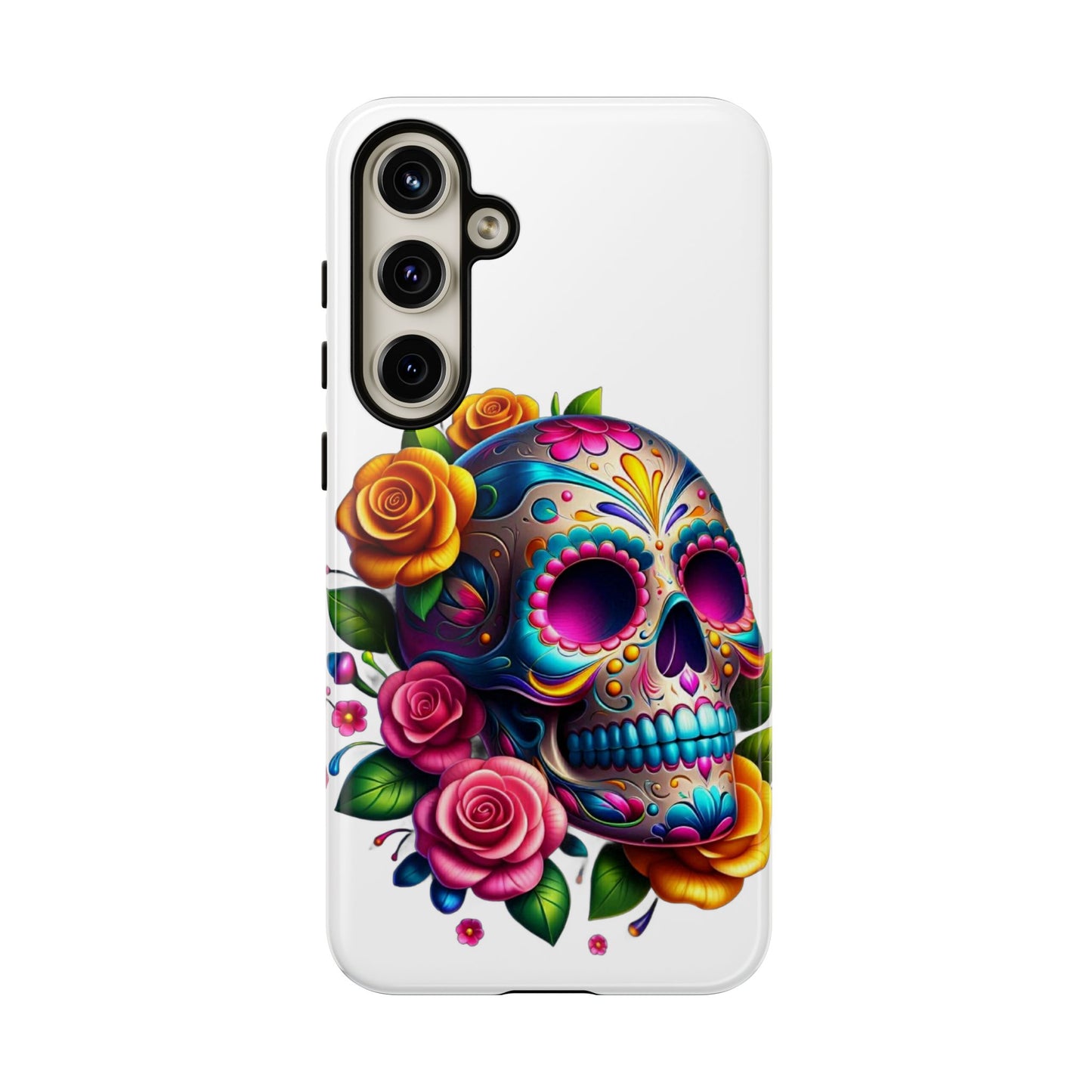 Phone Cases - Sugar Skull with Flowers Design