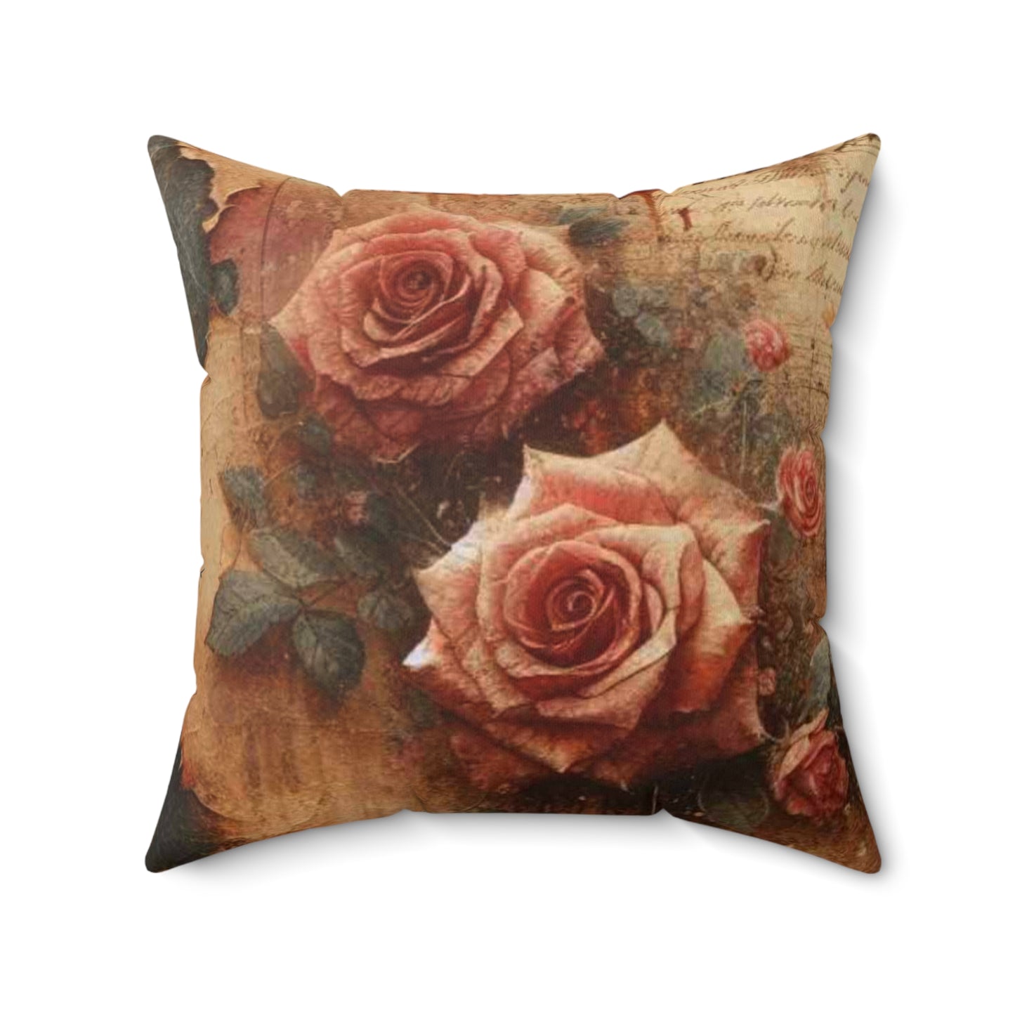 Spun Polyester Square Pillow - roses through time