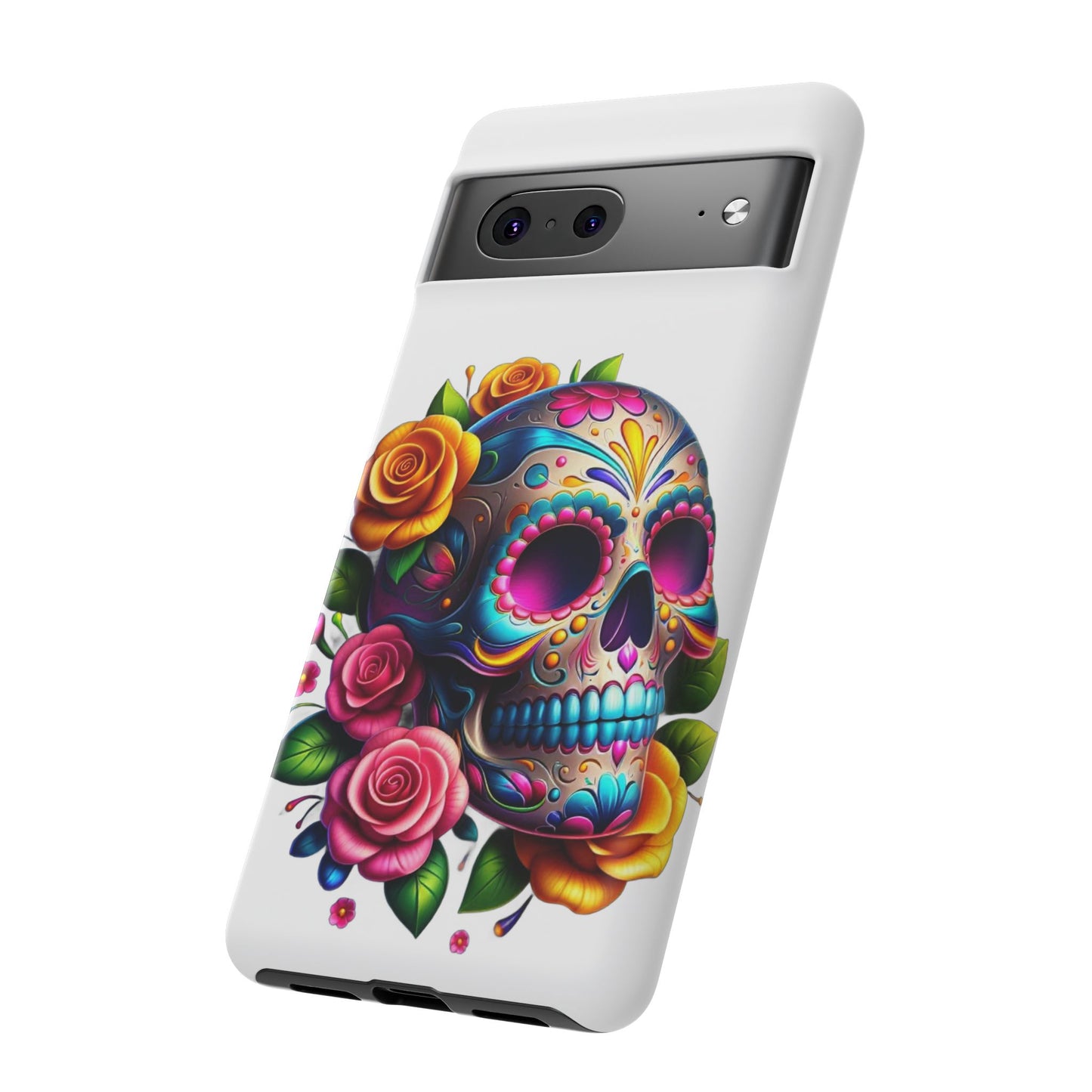 Phone Cases - Sugar Skull with Flowers Design