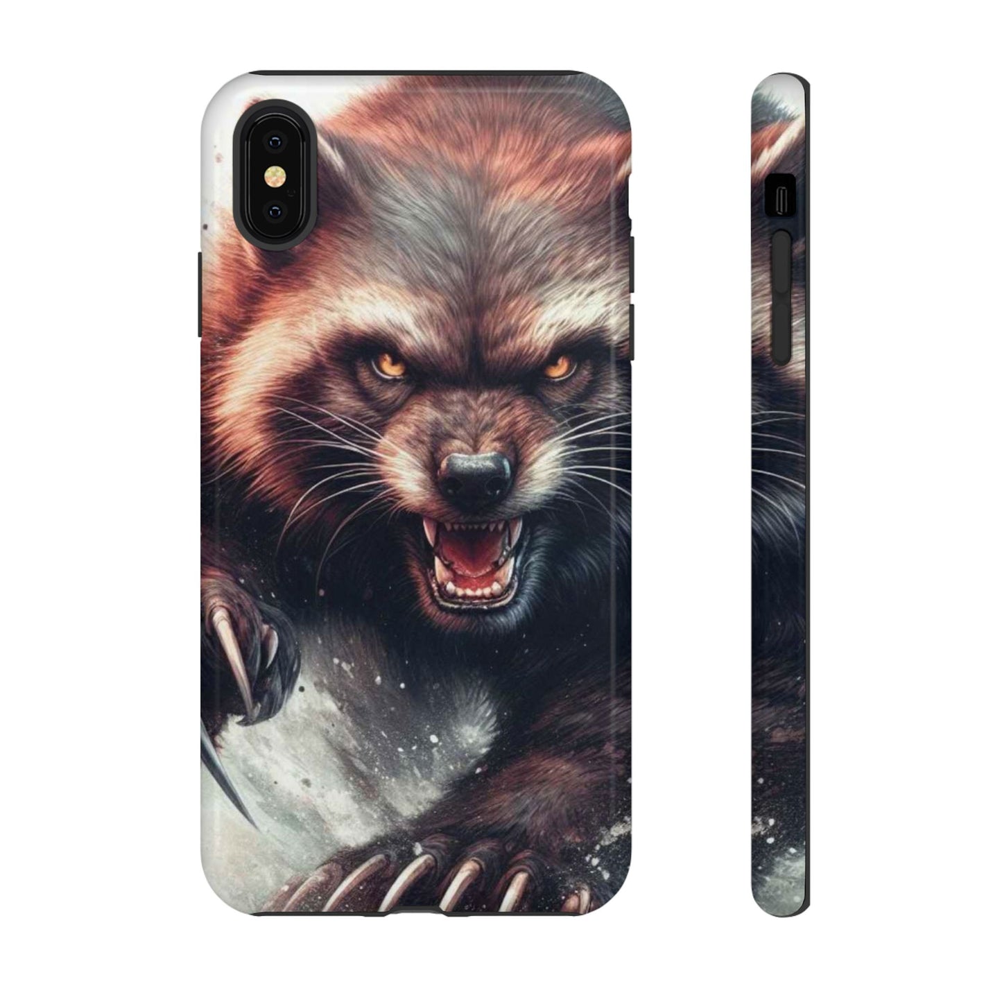 Wolverine snarling with claws out on a phone case.