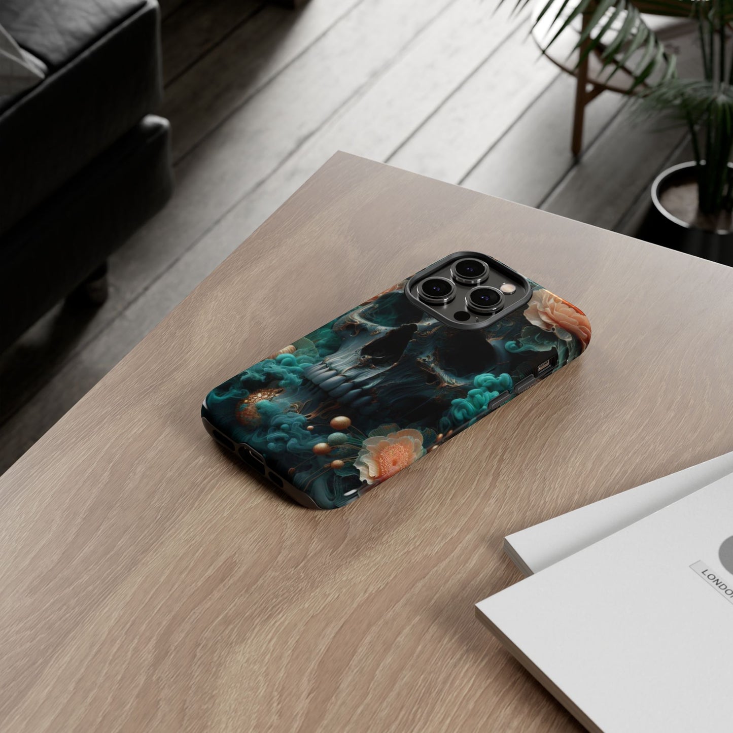 Tough Cases - teal skull