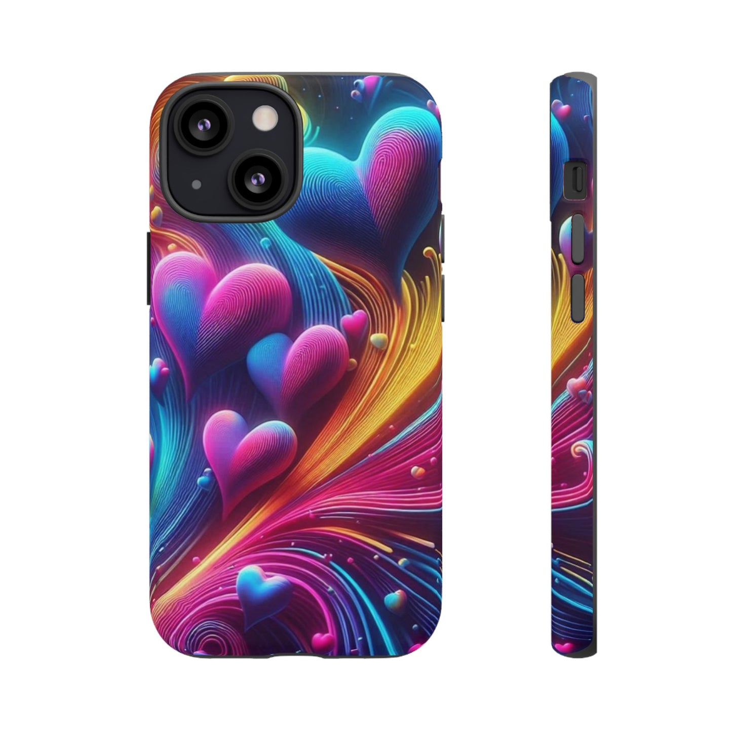 Phone Case - Floating Neon Hearts