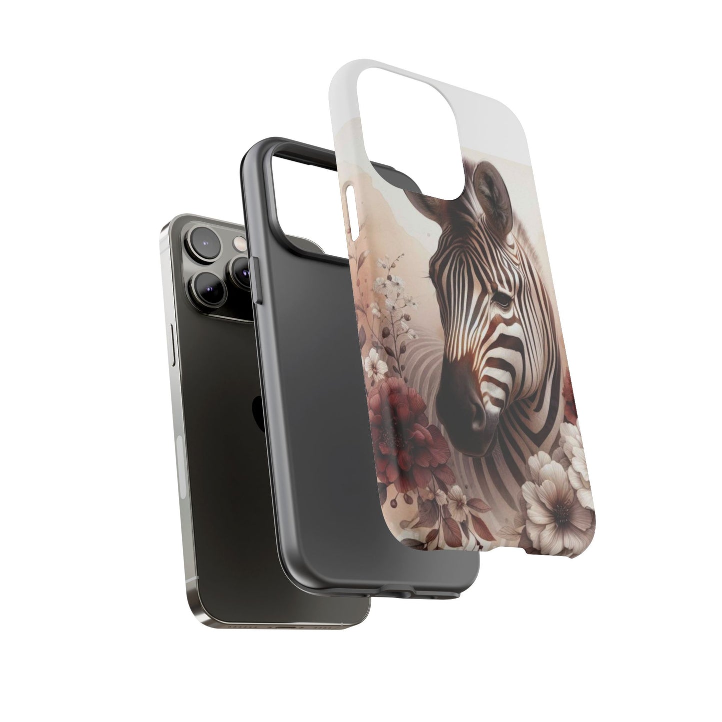 Phone Case Flower Frolicking Zebra Tough Case
