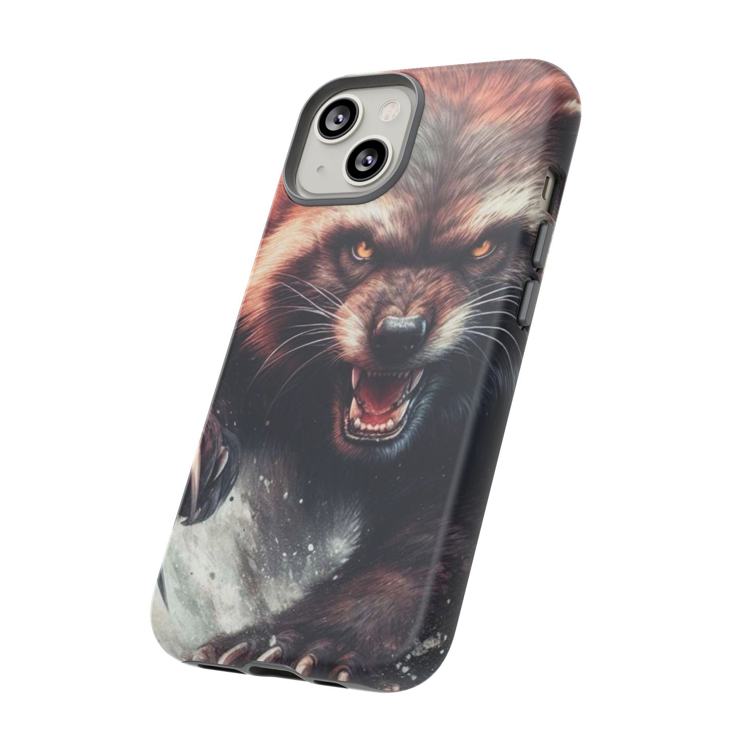 Wolverine snarling with claws out on a phone case.
