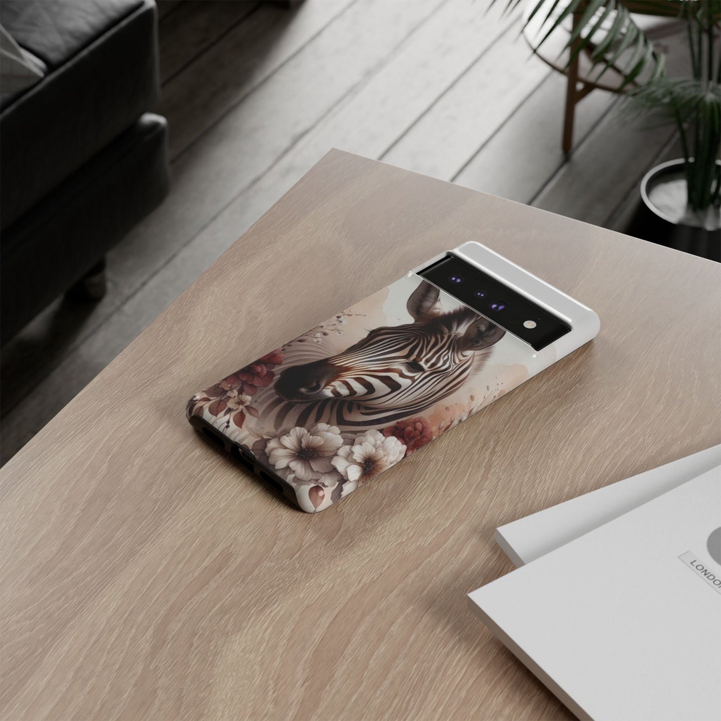 Phone Case Flower Frolicking Zebra Tough Case