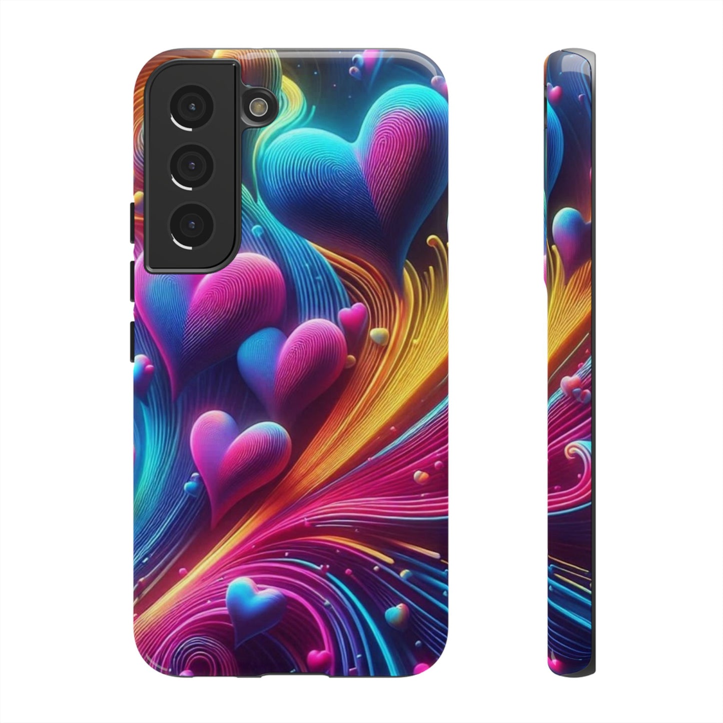 Phone Case - Floating Neon Hearts