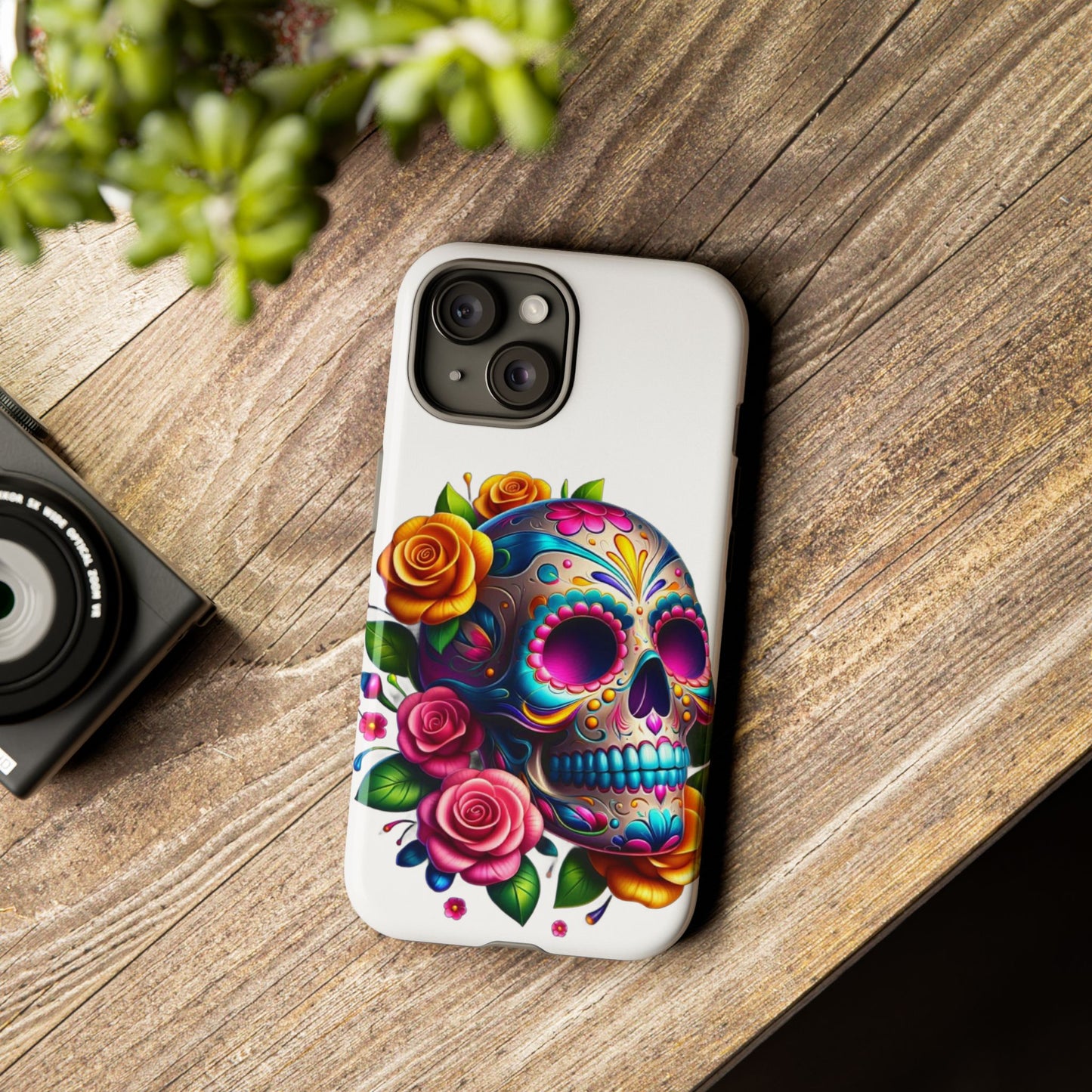 Phone Cases - Sugar Skull with Flowers Design