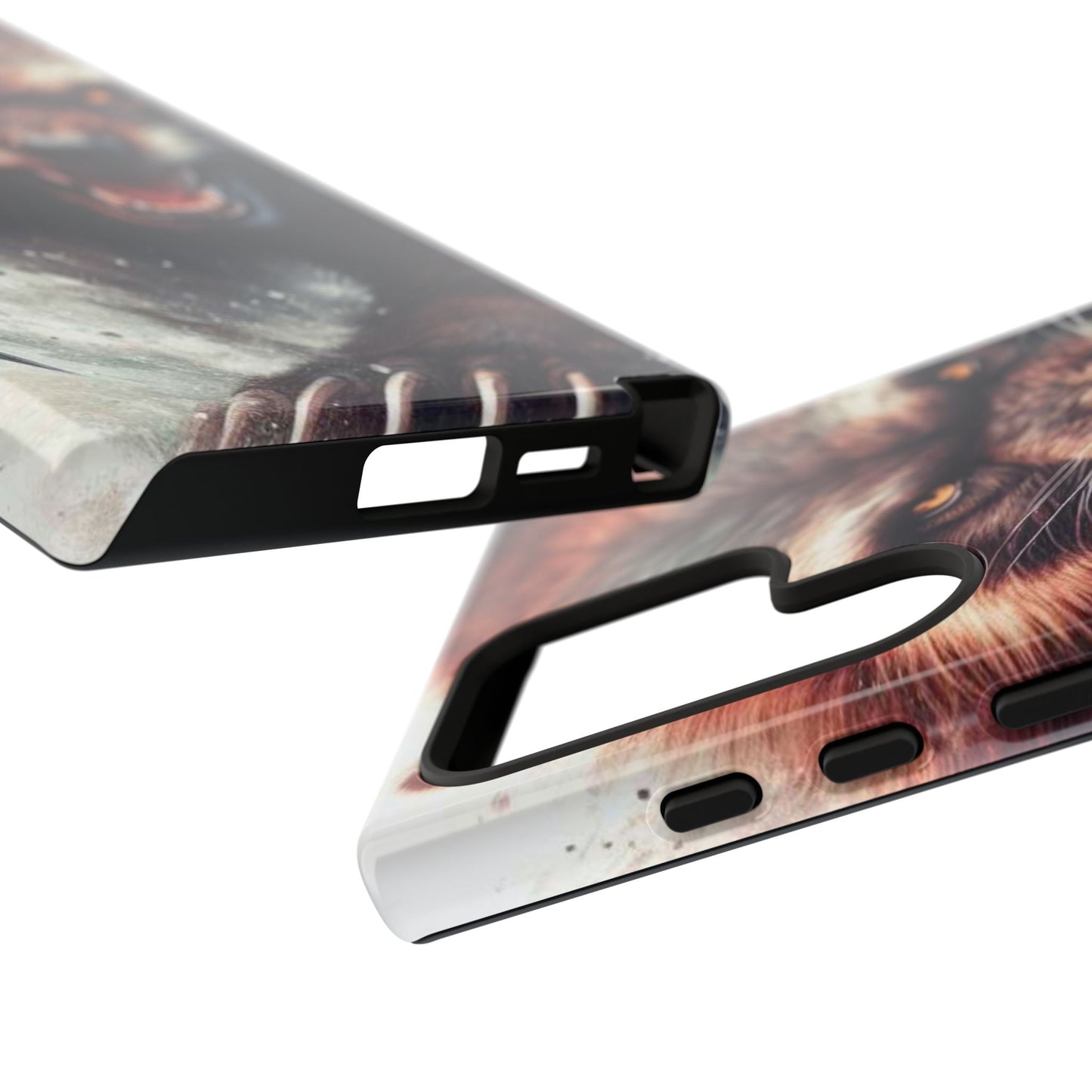 Wolverine snarling with claws out on a phone case.