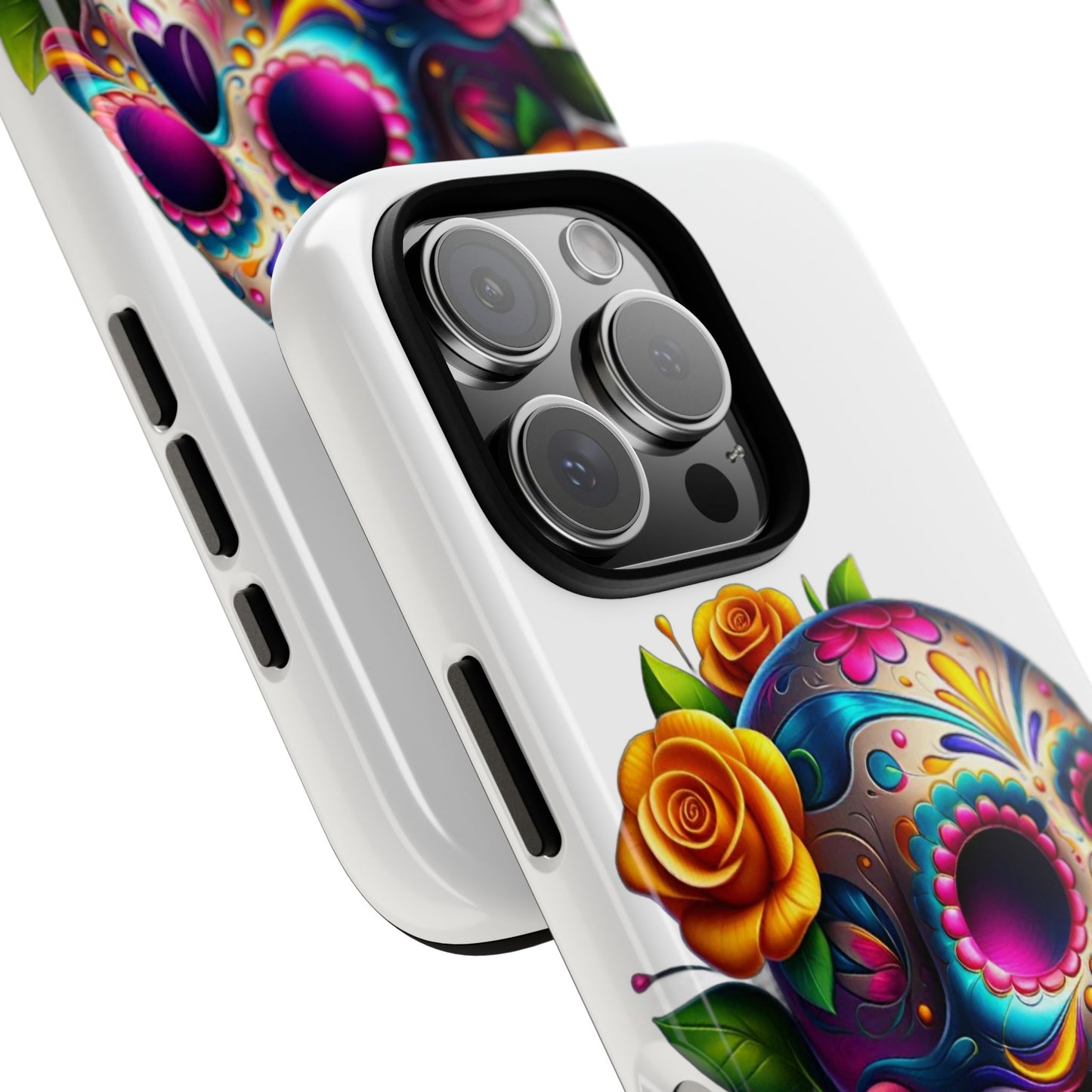 Phone Cases - Sugar Skull with Flowers Design
