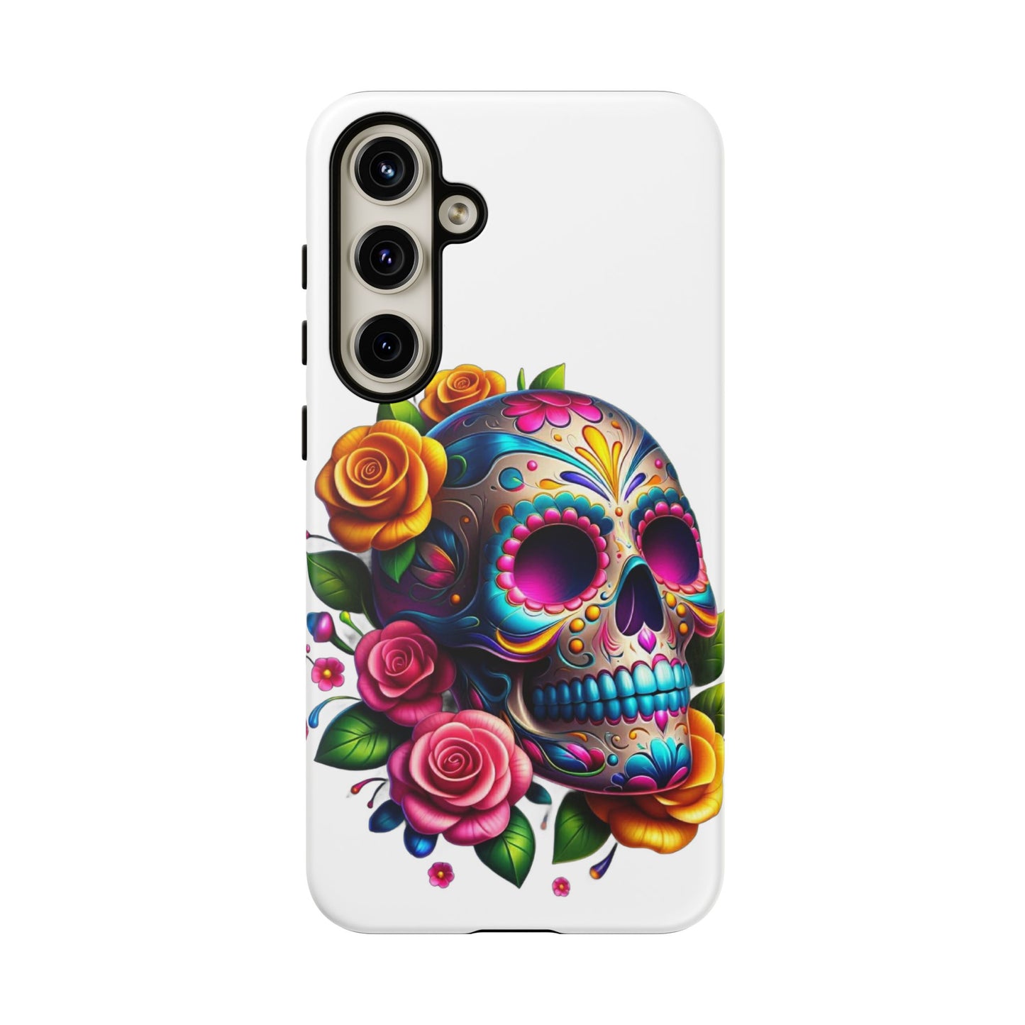 Phone Cases - Sugar Skull with Flowers Design
