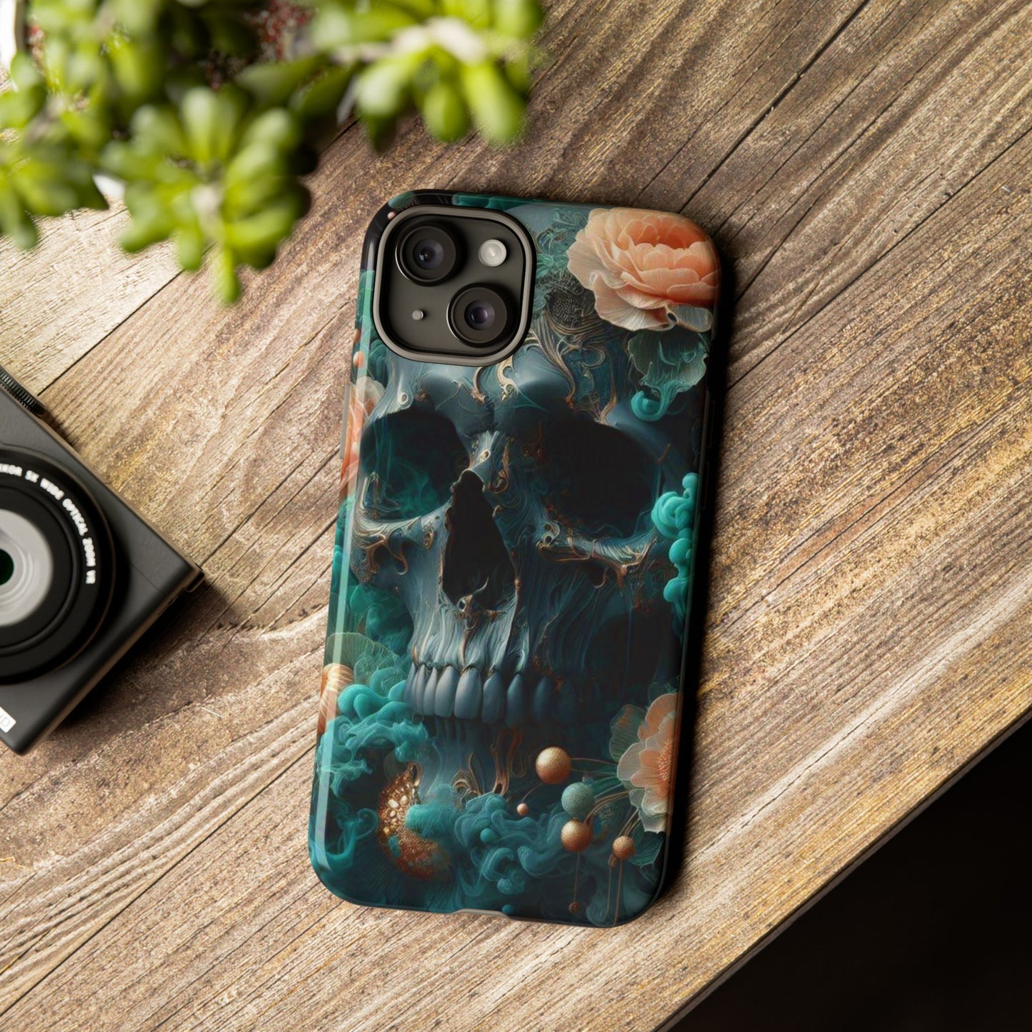 Tough Cases - teal skull