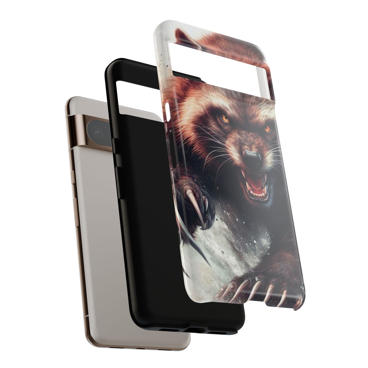 Wolverine snarling with claws out on a phone case.