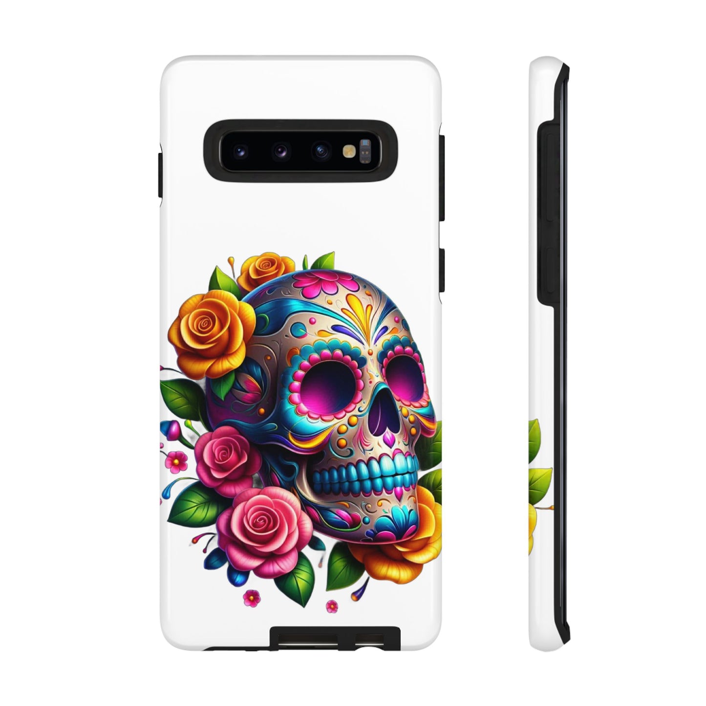 Phone Cases - Sugar Skull with Flowers Design