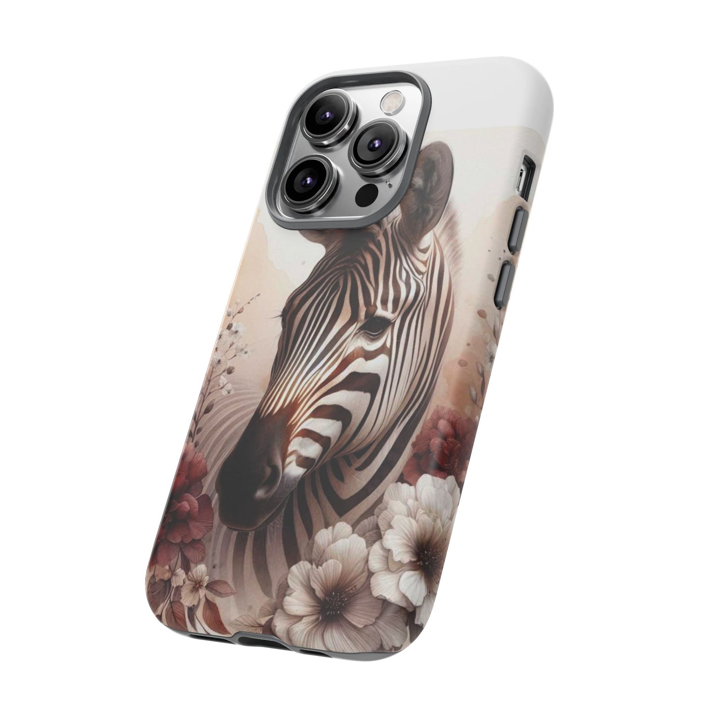 Phone Case Flower Frolicking Zebra Tough Case