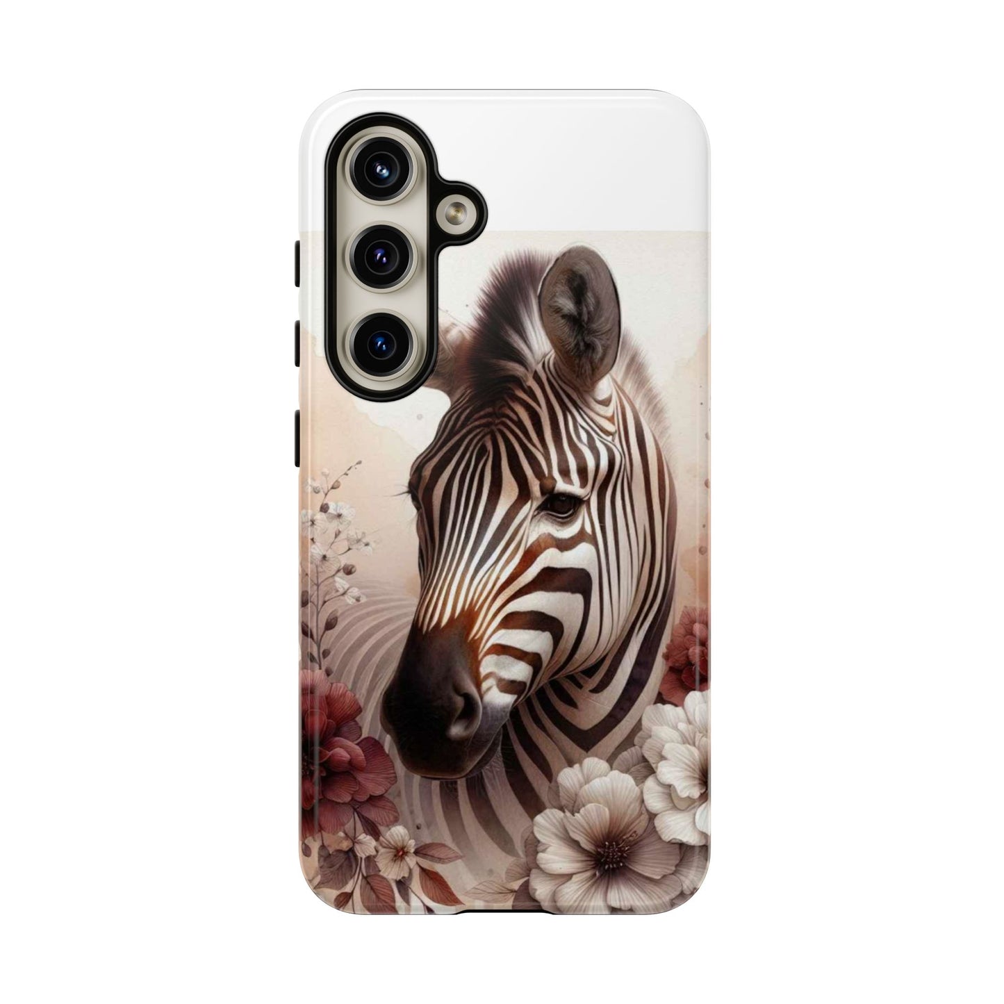 Phone Case Flower Frolicking Zebra Tough Case