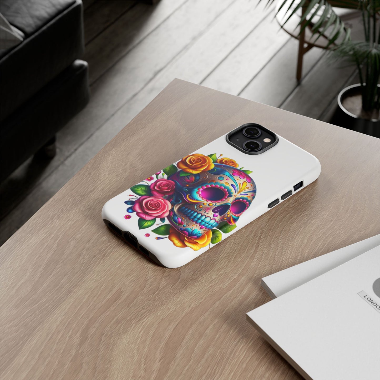 Phone Cases - Sugar Skull with Flowers Design