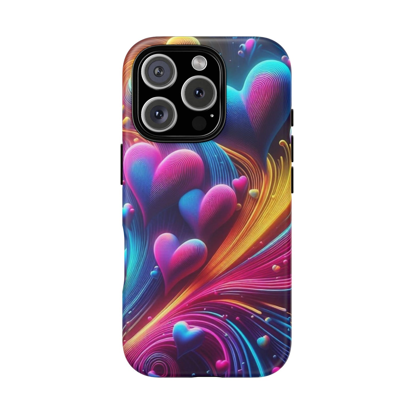 Phone Case - Floating Neon Hearts