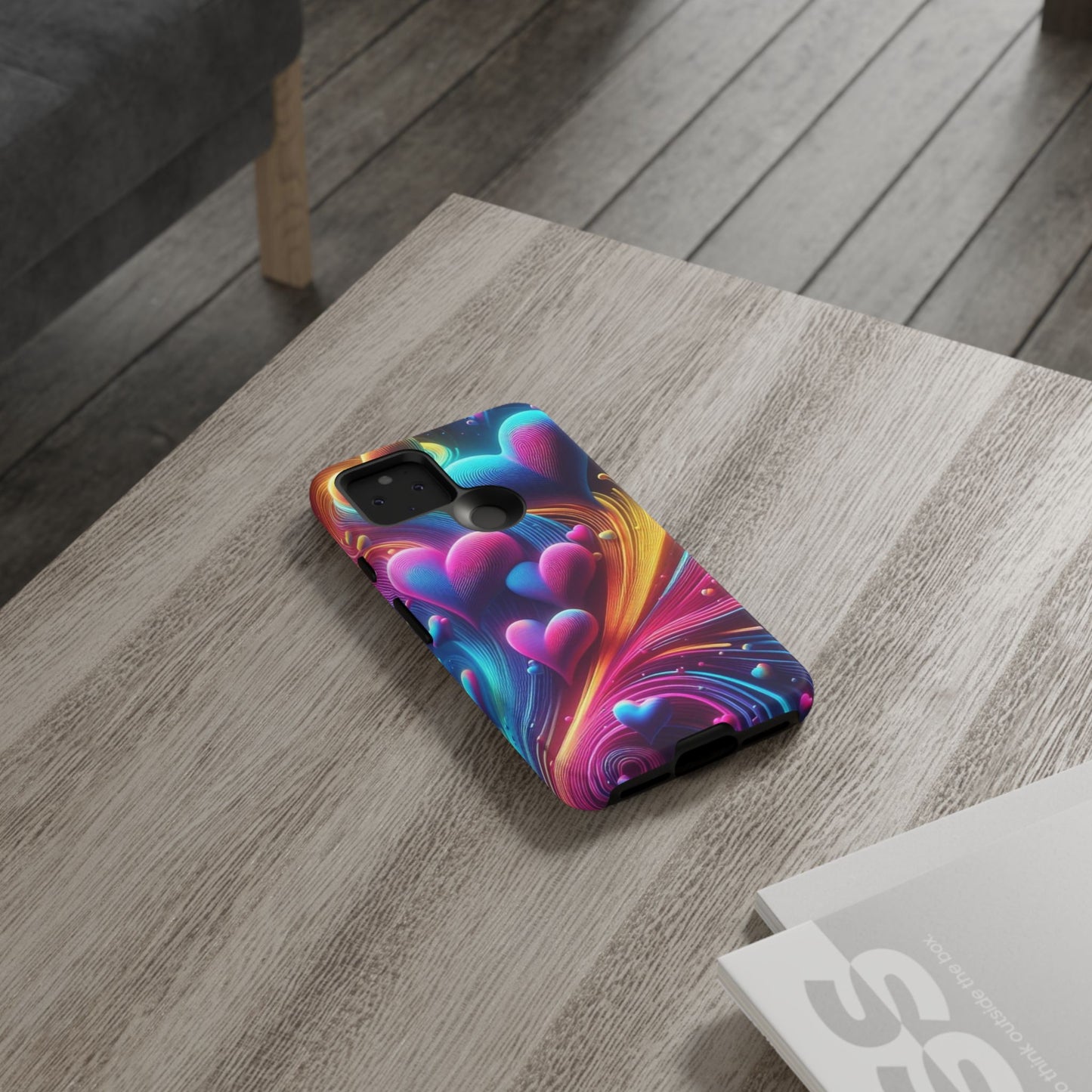 Phone Case - Floating Neon Hearts