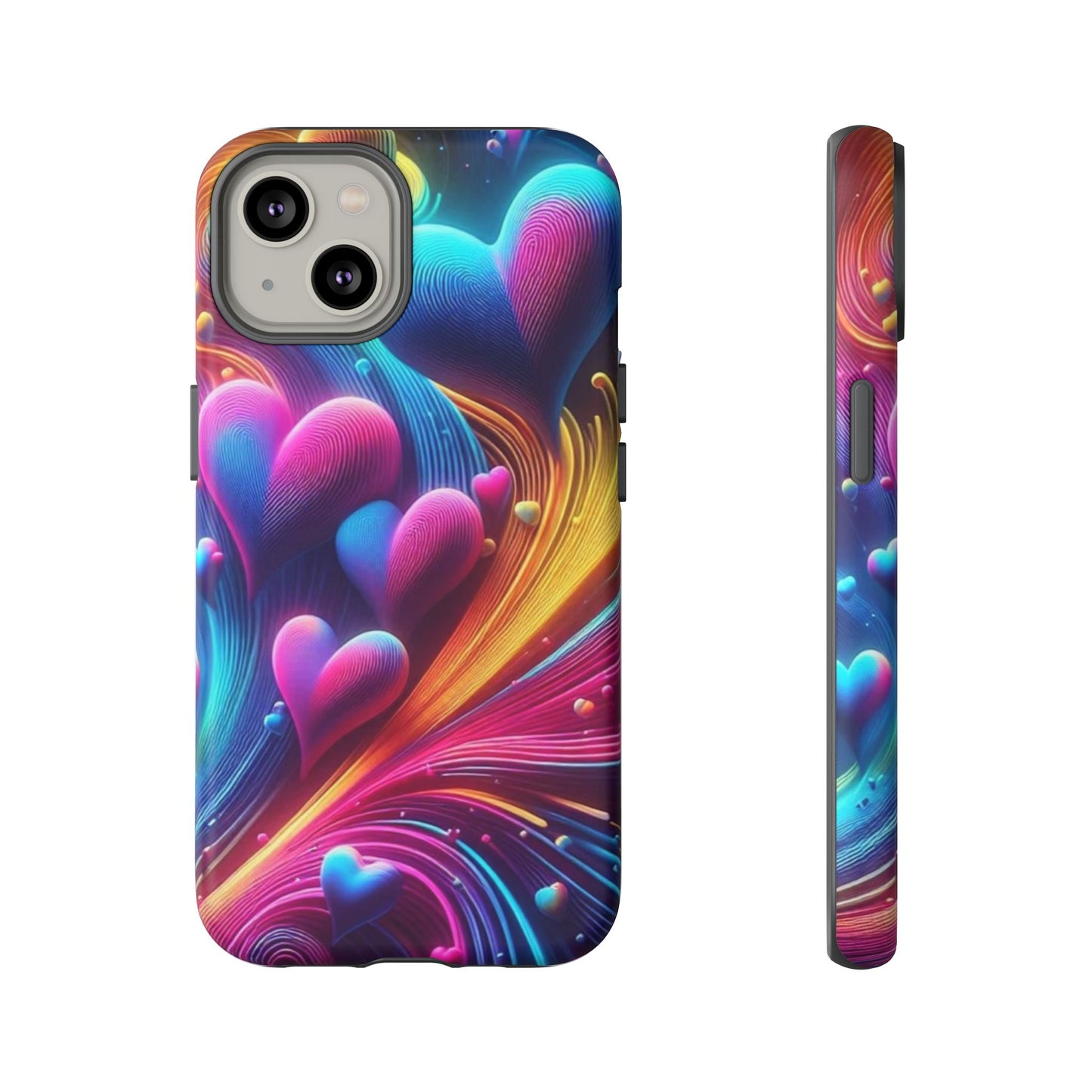 Phone Case - Floating Neon Hearts