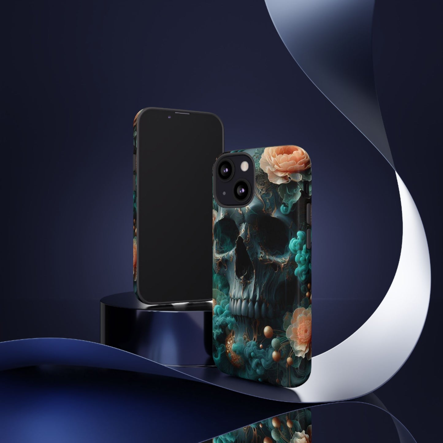 Tough Cases - teal skull