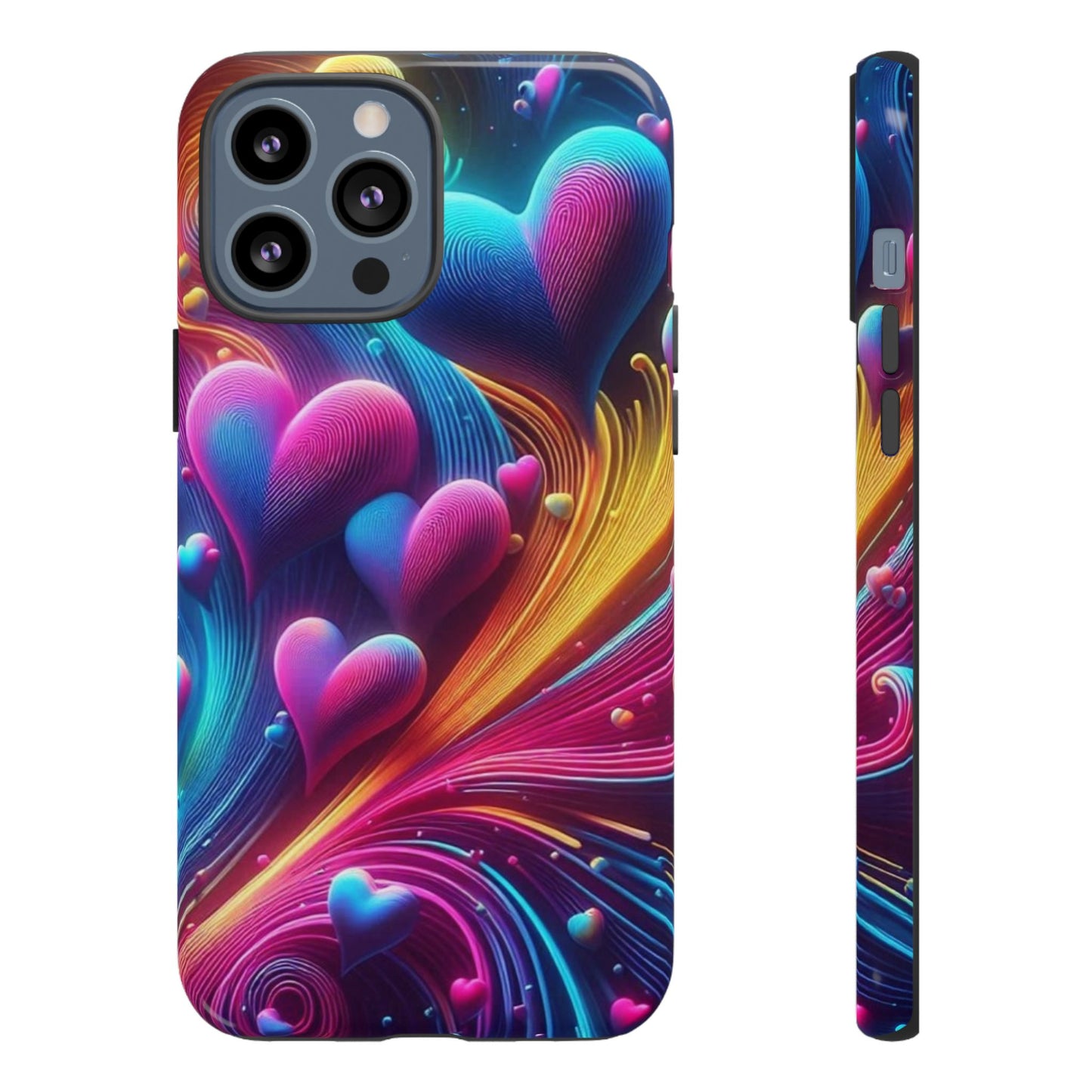 Phone Case - Floating Neon Hearts