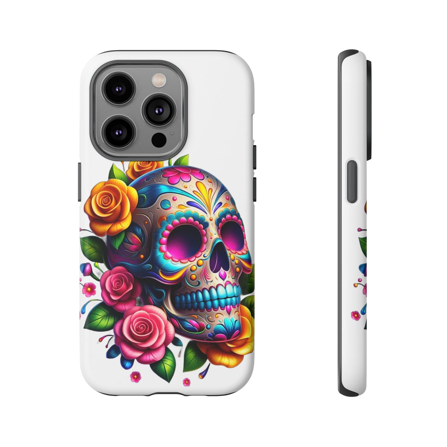 Phone Cases - Sugar Skull with Flowers Design