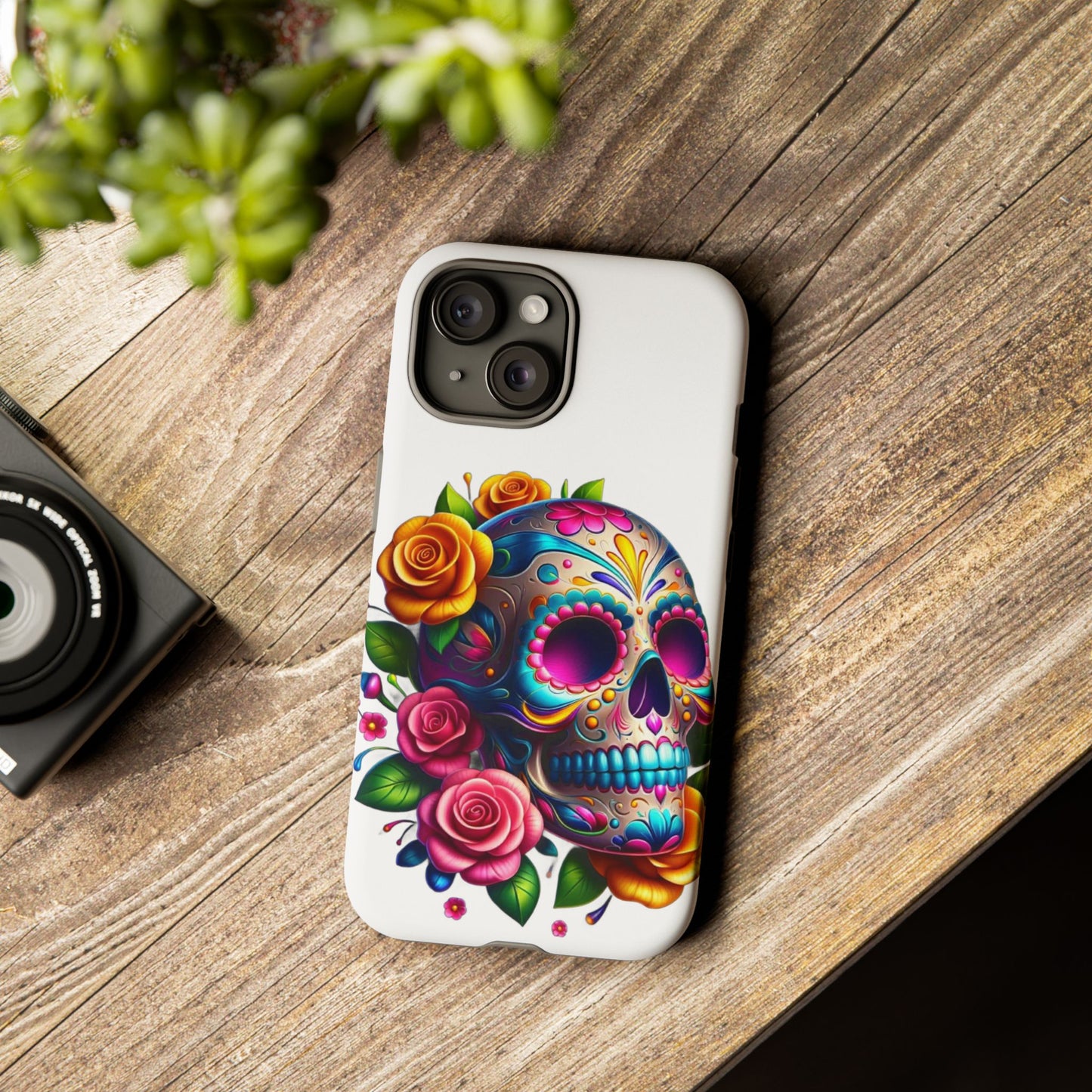 Phone Cases - Sugar Skull with Flowers Design